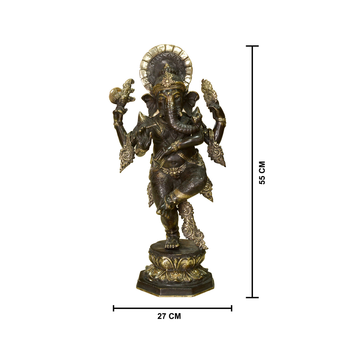 Starborn Four-Armed Standing Ganesha Decorative Bronze Statue