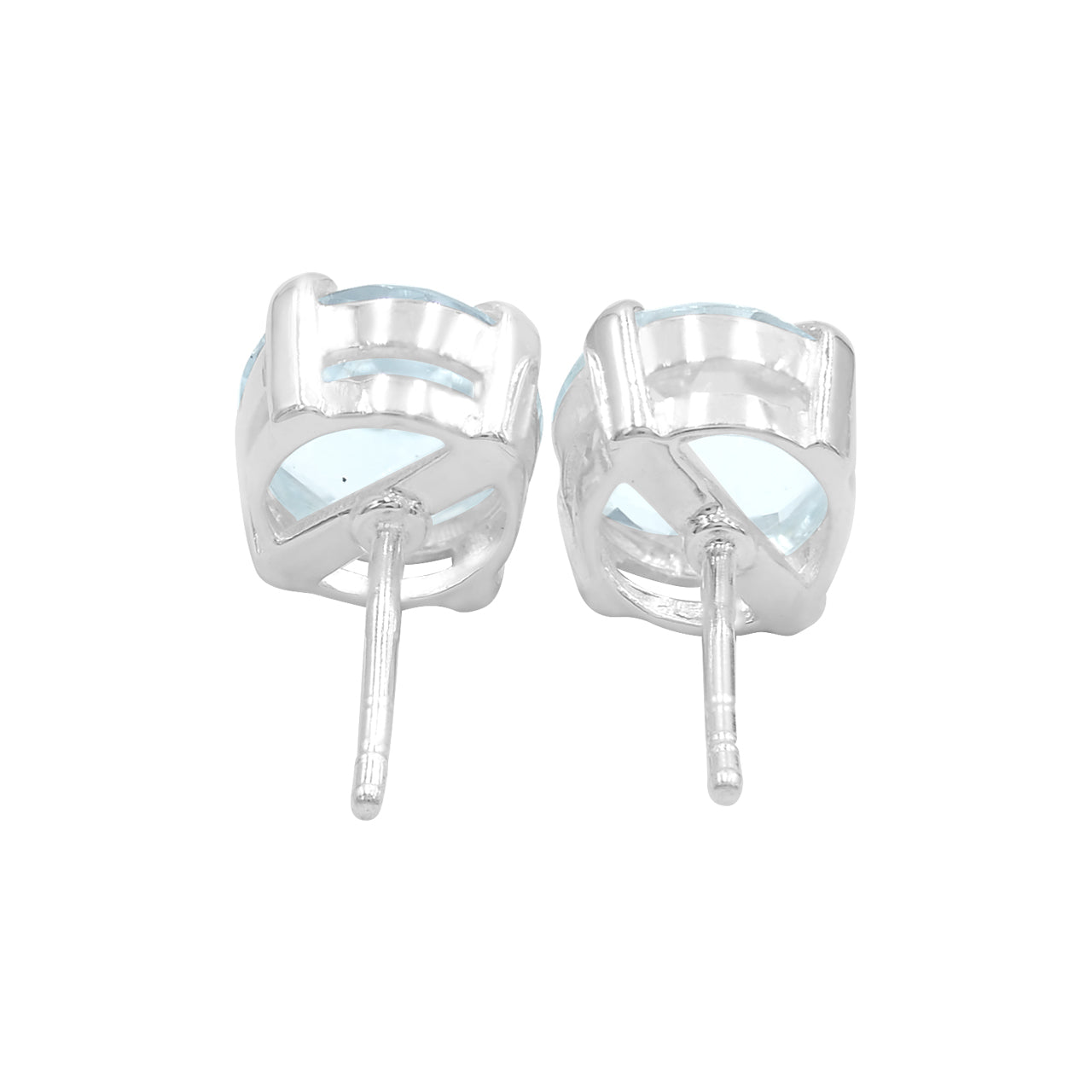 Pendientes tipo poste de plata de ley con topacio azul facetado Starborn