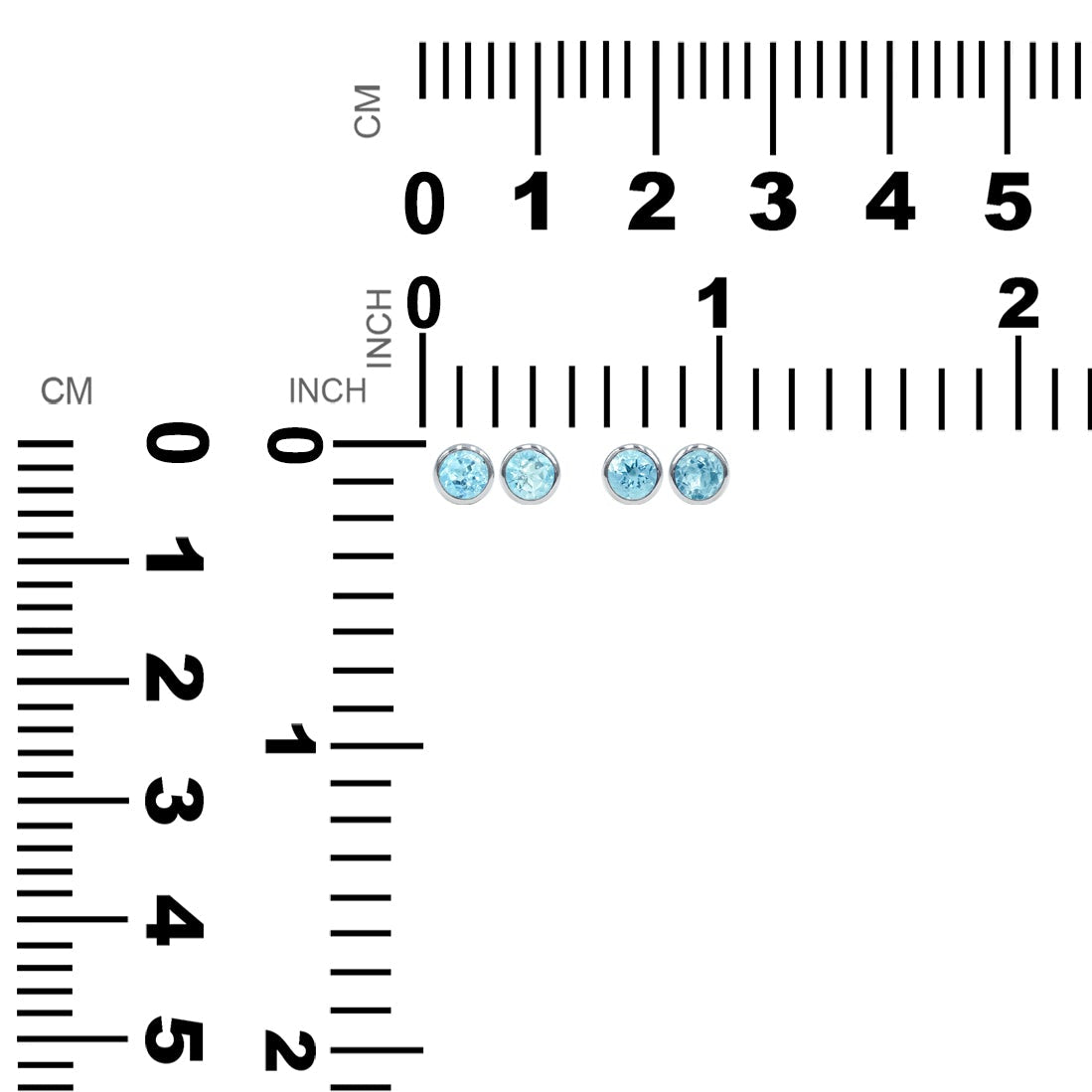 Starborn Round Faceted 4mm Bezel Style Post Earrings in Sterling Silver