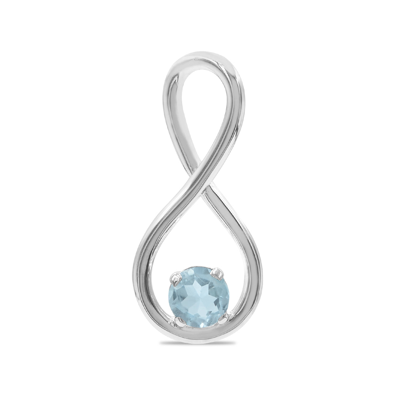 Starborn Faceted Blue Topaz Infinity Pendant in Fine Sterling Silver