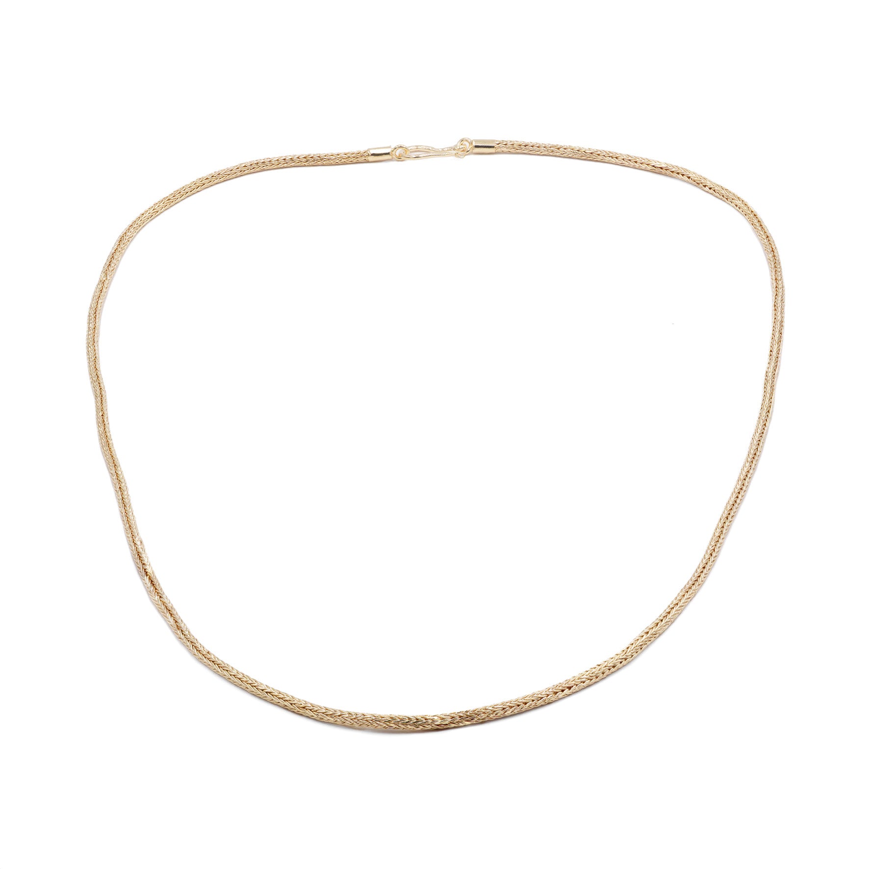 Starborn 2.5mm Bali Wheat Chain in 3-Micron Gold-Plated Sterling Silver