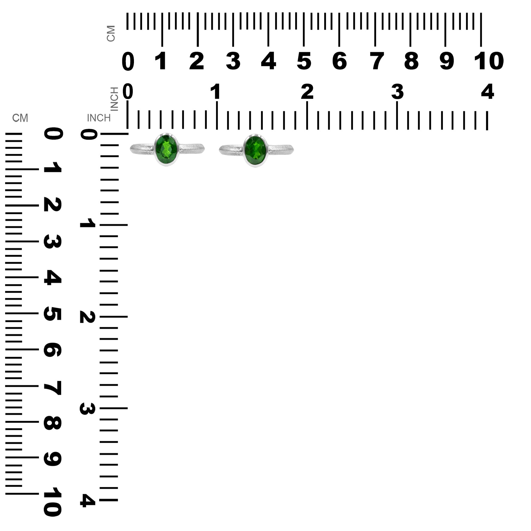 Starborn Ouroboros Ring with Faceted Chrome Diopside in Sterling Silver