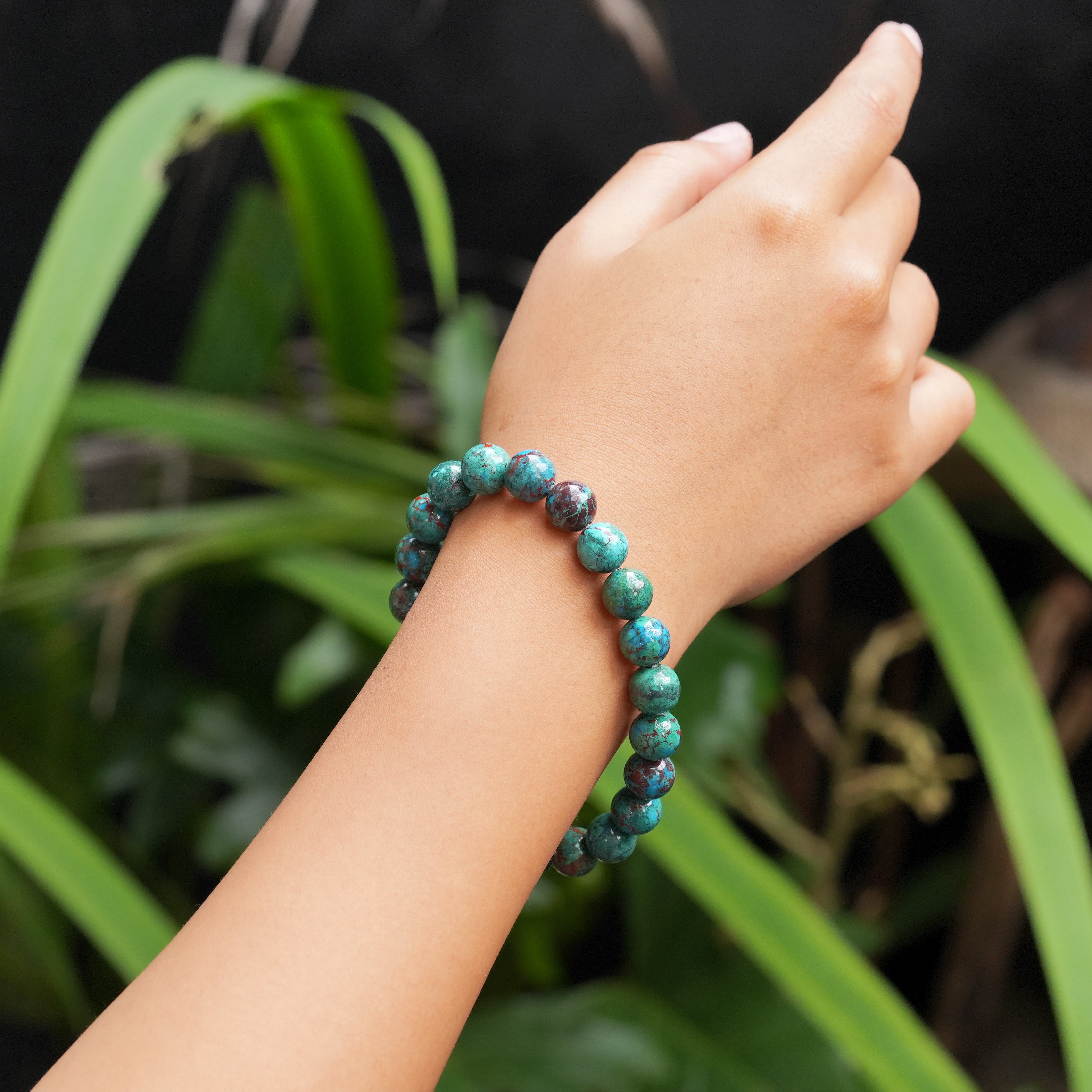 Pulsera de Cuentas Elásticas de Crisocola Starborn