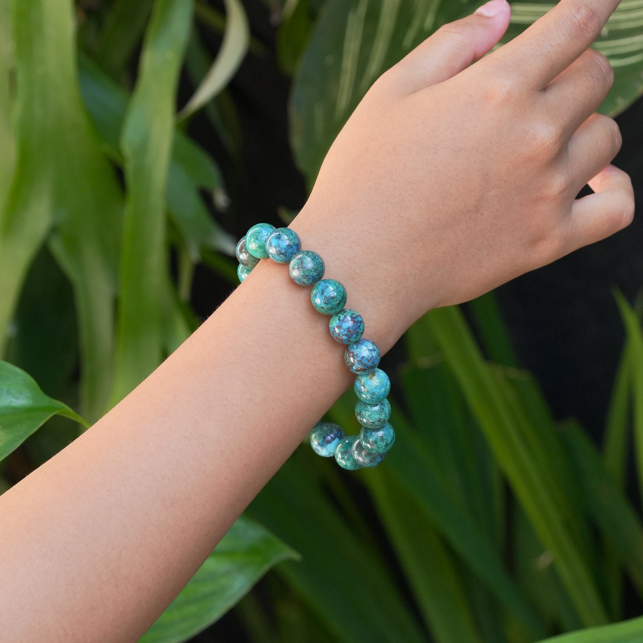 Starborn Chrysocolla Elastic Beaded Bracelet