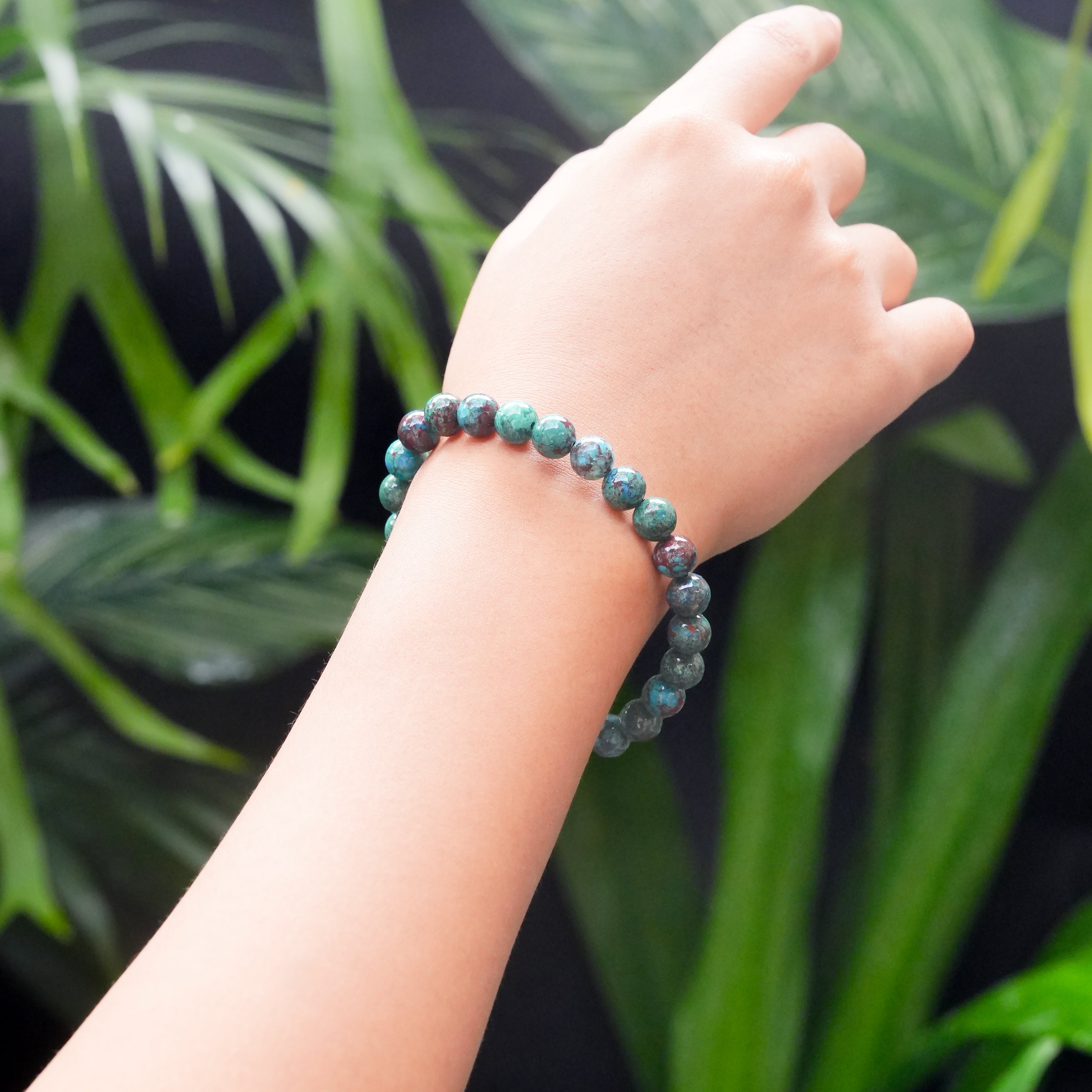Starborn Chrysocolla Elastic Beaded Bracelet