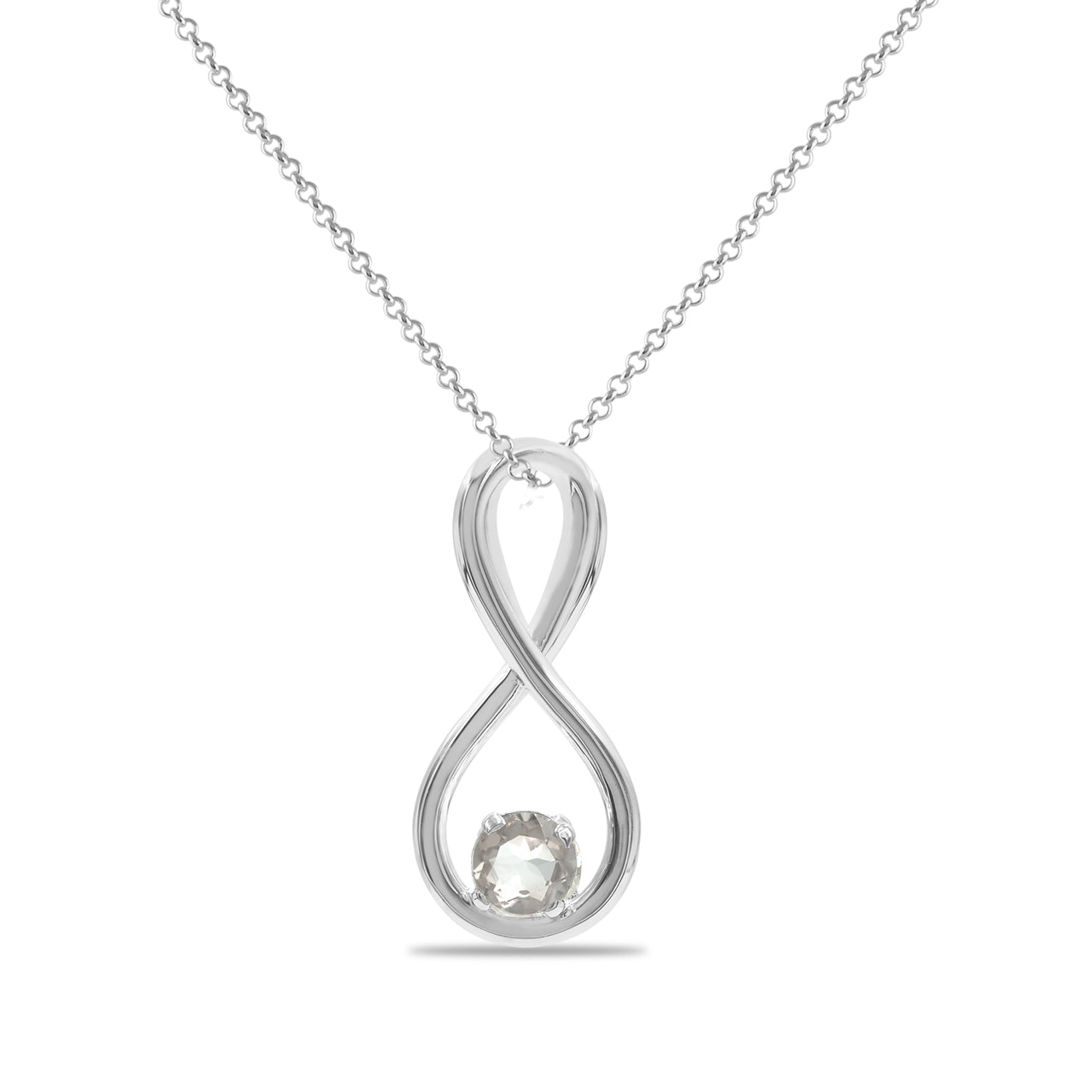 Starborn Faceted Gemstone Infinity Pendant in Fine Sterling Silver