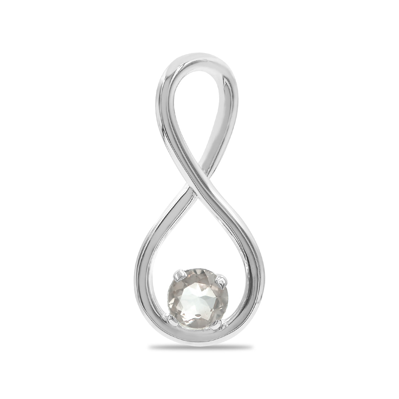 Starborn Faceted Gemstone Infinity Pendant in Fine Sterling Silver