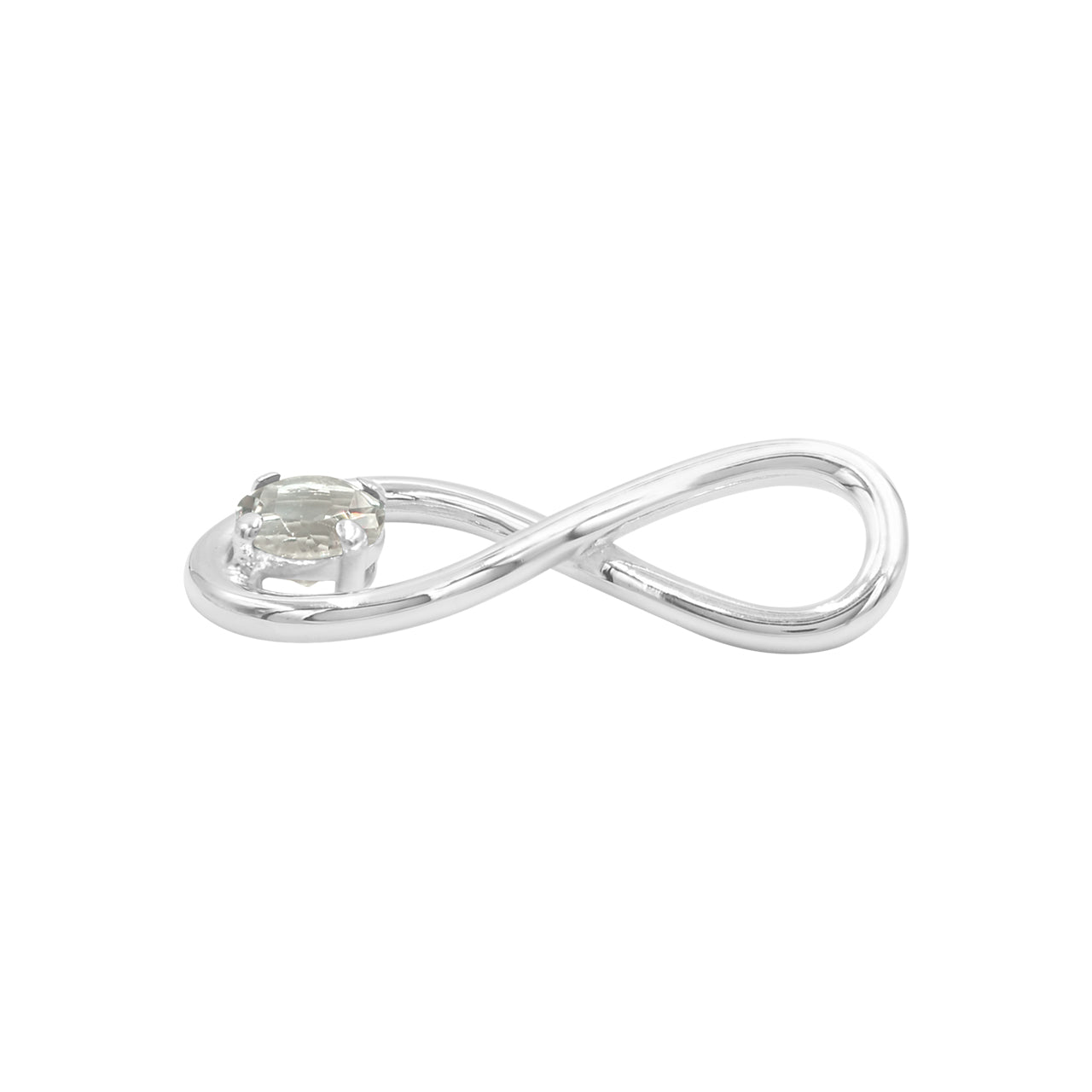 Starborn Faceted Gemstone Infinity Pendant in Fine Sterling Silver