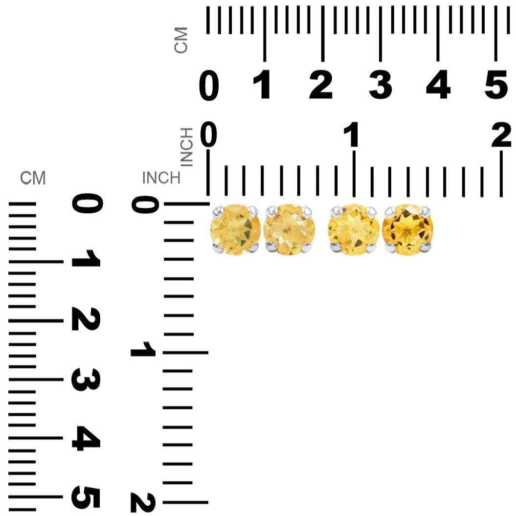 Faceted Citrine Round 9mm Post Earrings