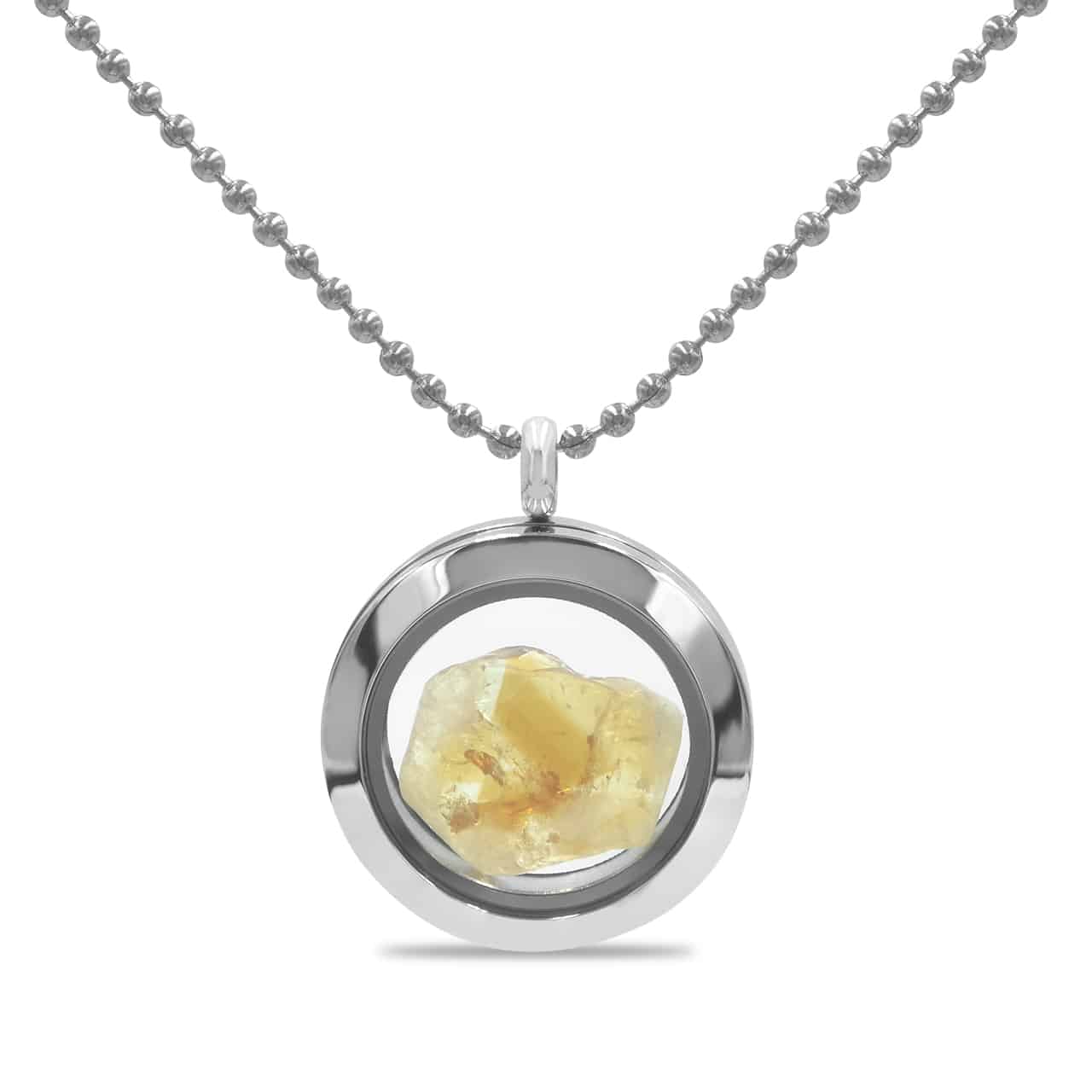 Collar con colgante de ventana con piedras preciosas Starborn en acero inoxidable