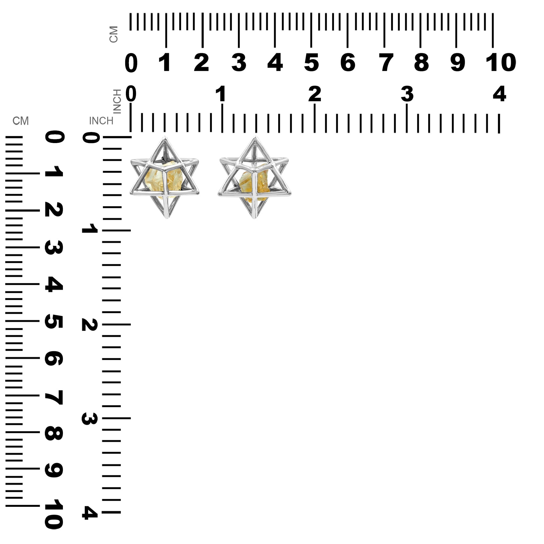 Starborn Natural Raw Citrine in Merkabah Sterling Silver Cage Pendant and Chain