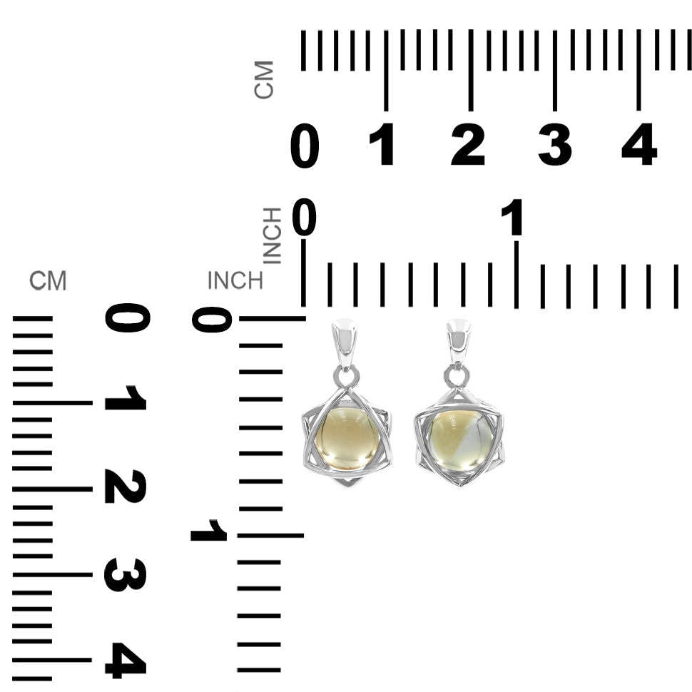 Starborn Edelsteinkugel 6-zackiger Sternanhänger aus Sterlingsilber