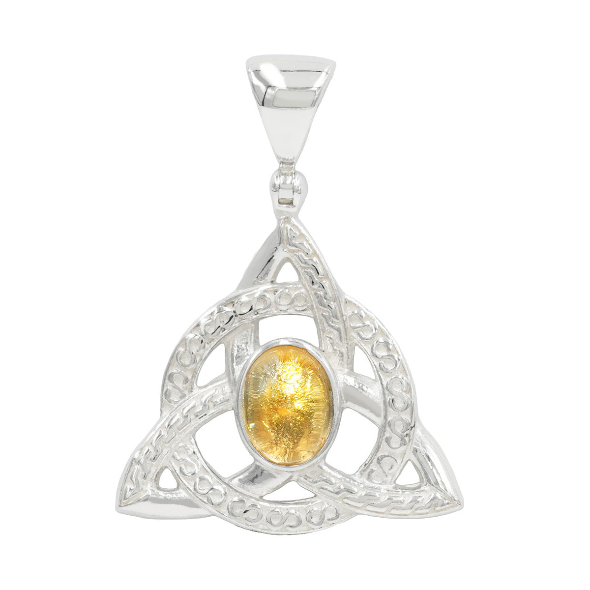 Starborn Citrin-Triquetra-Anhänger in Sterlingsilber