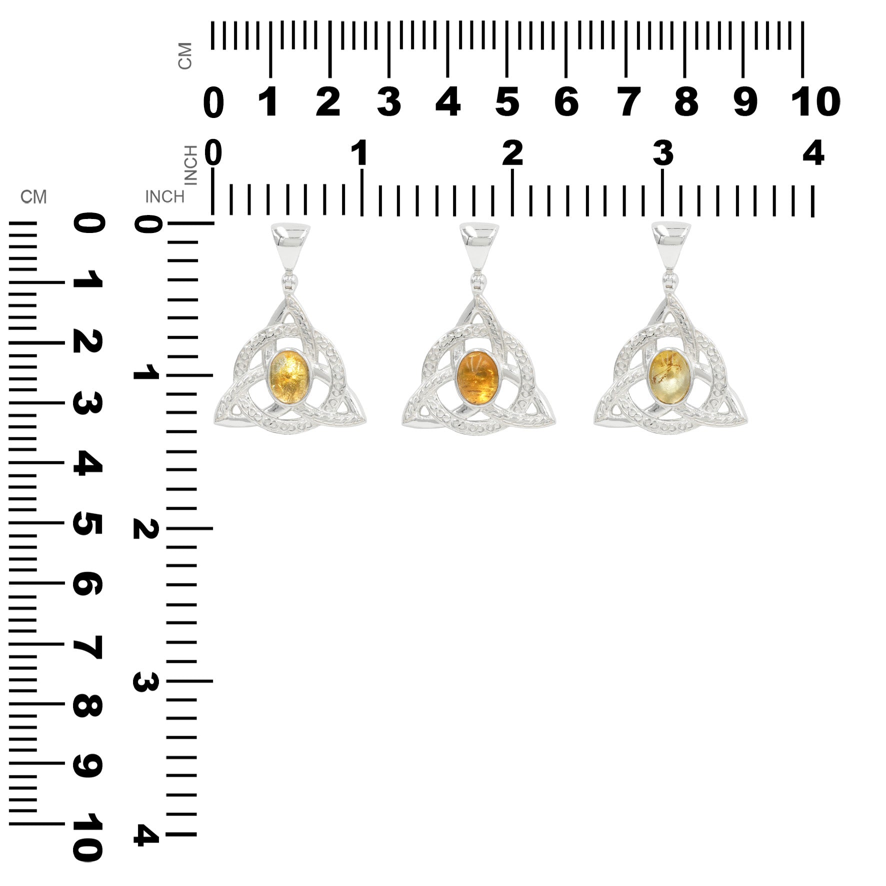 Starborn Citrine Triquetra Pendant in Sterling Silver