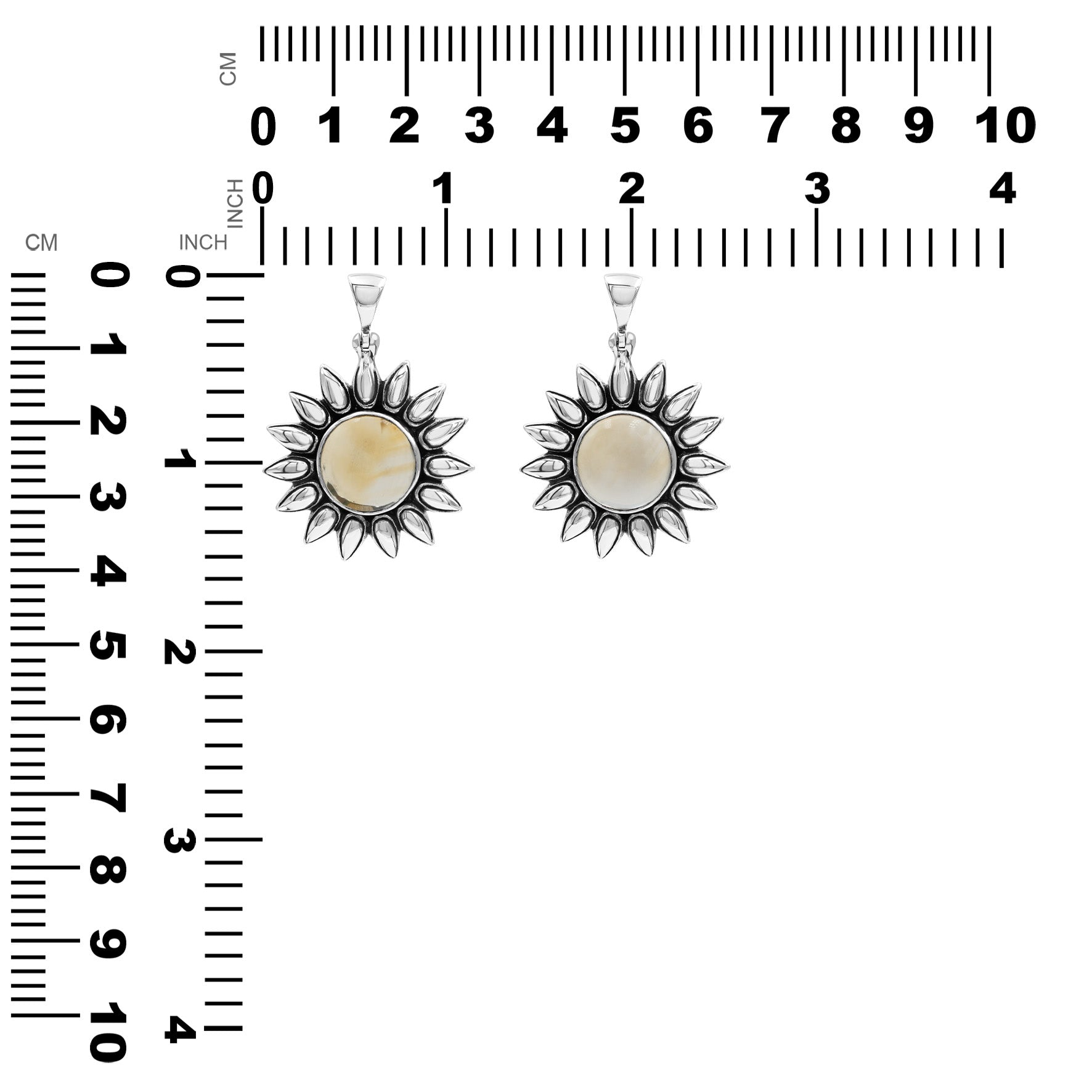 Starborn Citrine Sunflower Pendant in Sterling Silver