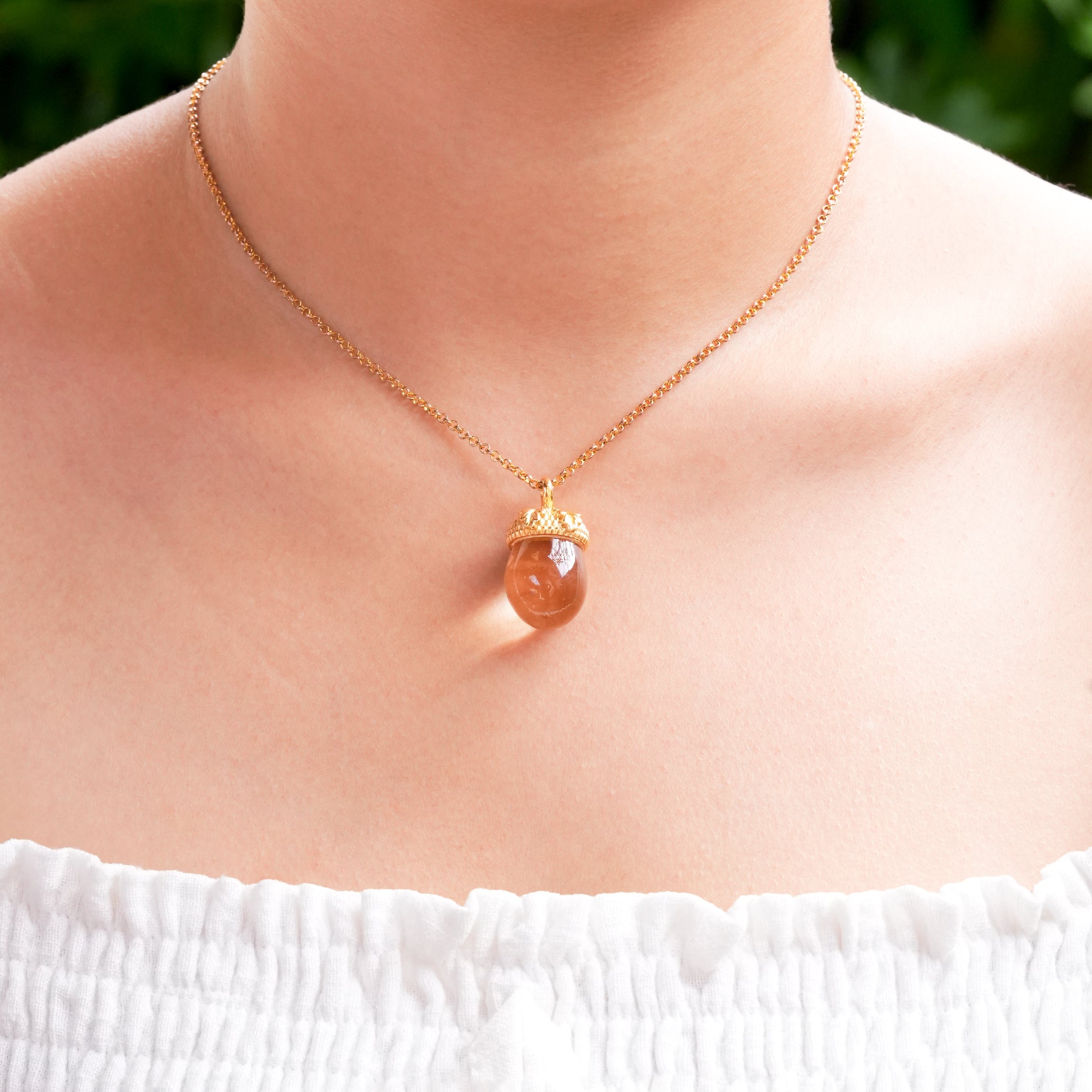 Starborn Citrine Acorn Pendant