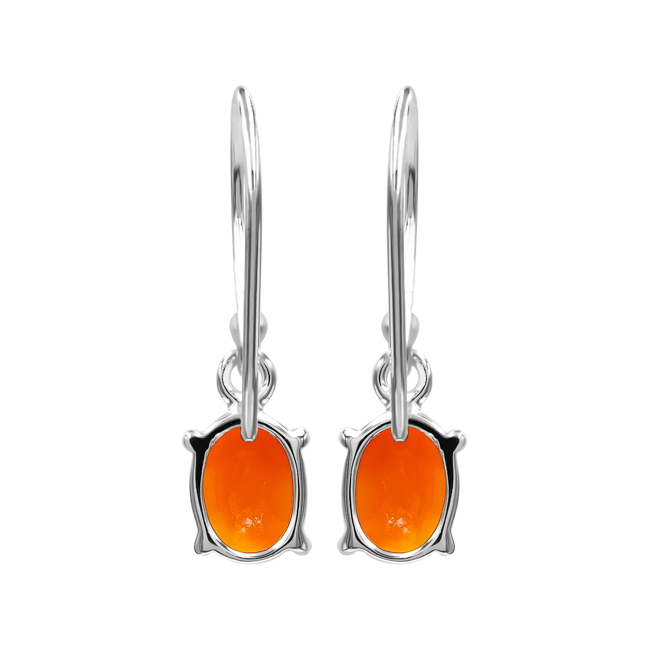 Arete colgante facetado ovalado de cornalina Starborn en plata de ley