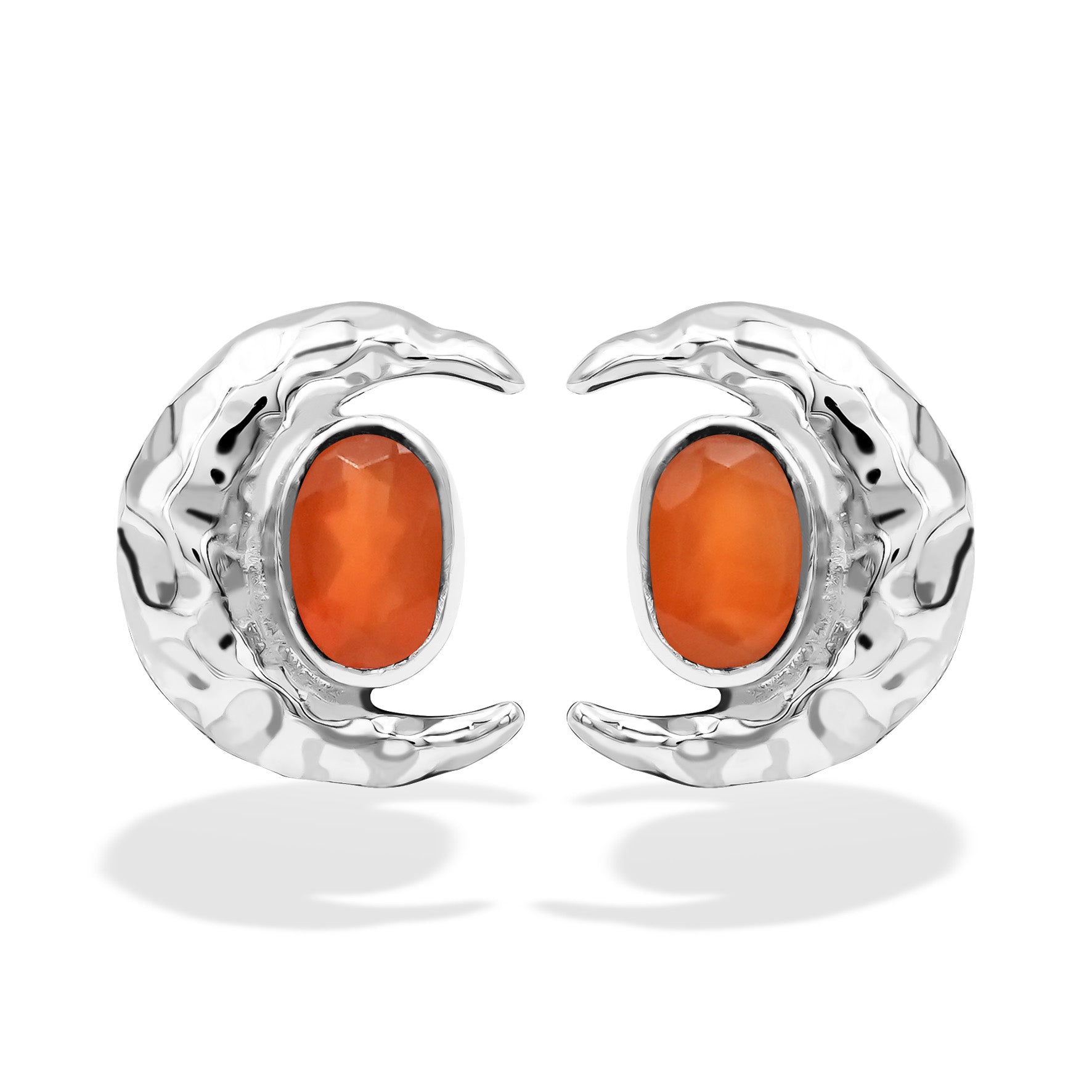 Starborn – Getrommelte Karneol-Ohrstecker im Ohrstecker-Stil, Sterlingsilber