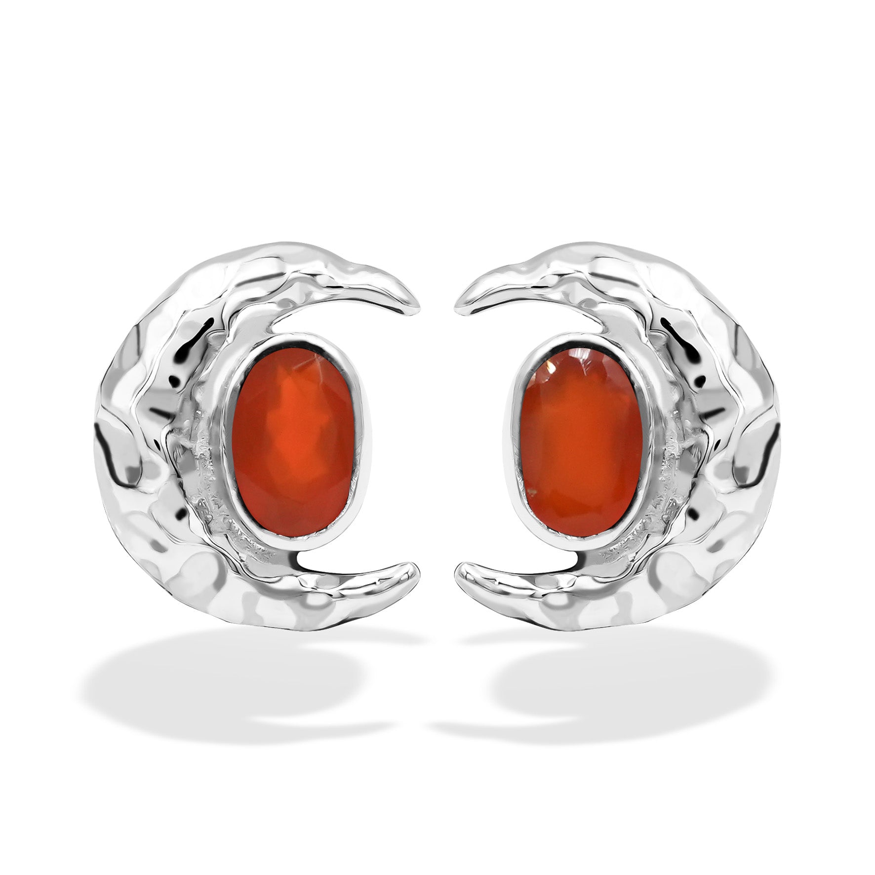 Starborn – Getrommelte Karneol-Ohrstecker im Ohrstecker-Stil, Sterlingsilber