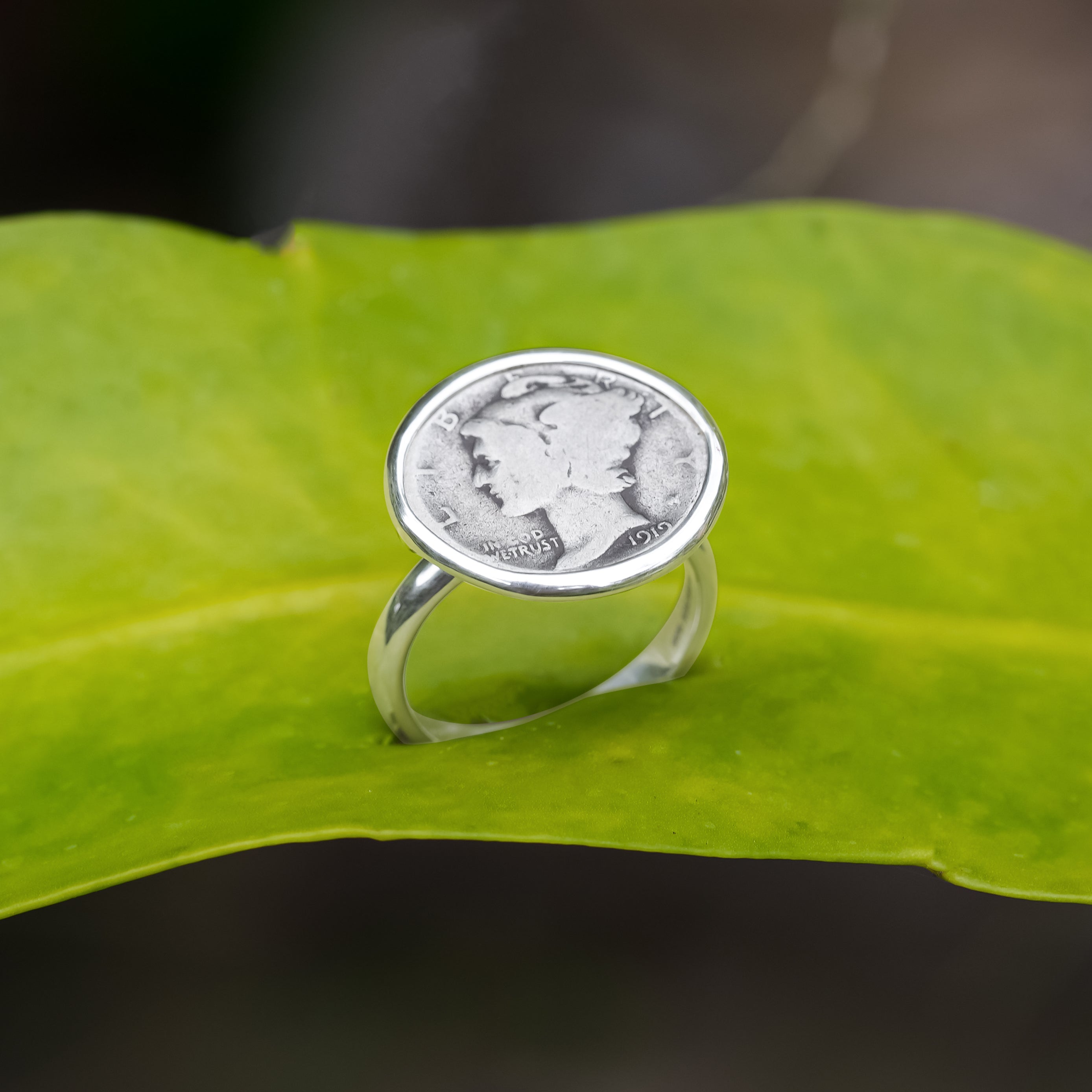 Starborn Mercury Dime Ring aus Sterlingsilber