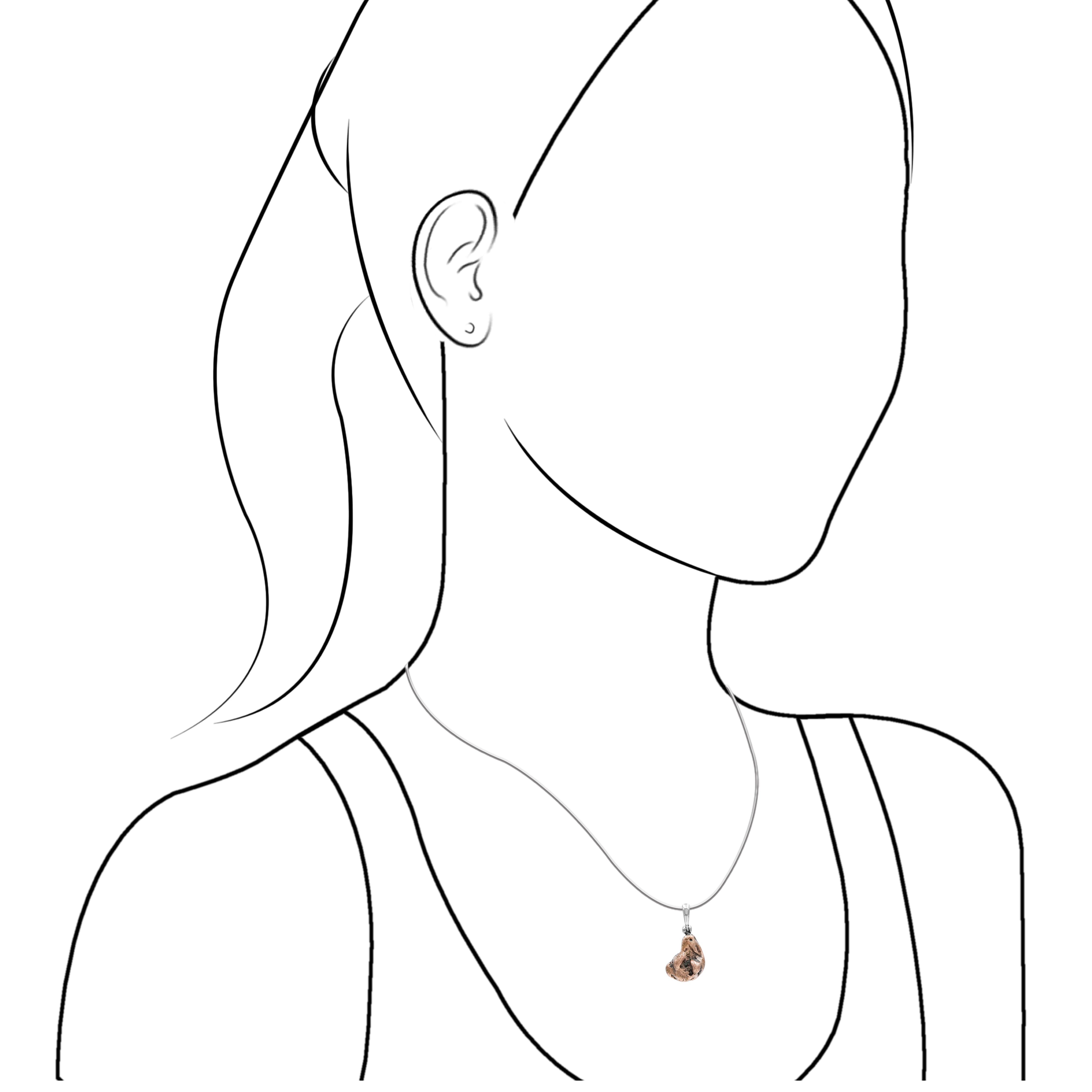 Colgante mediano de cobre Starborn de forma libre en plata de ley