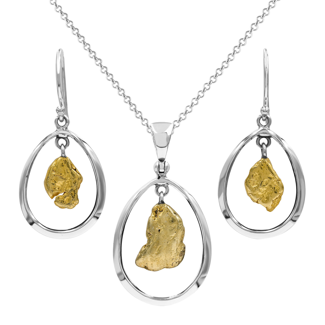 Starborn Copper Earring and Pendant Set in Sterling Silver