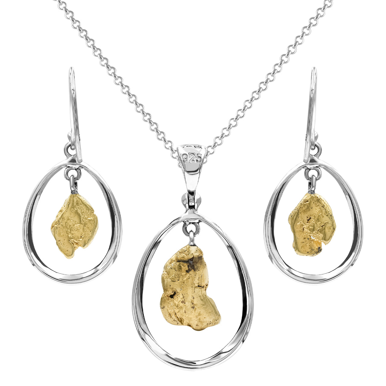 Starborn Copper Earring and Pendant Set in Sterling Silver