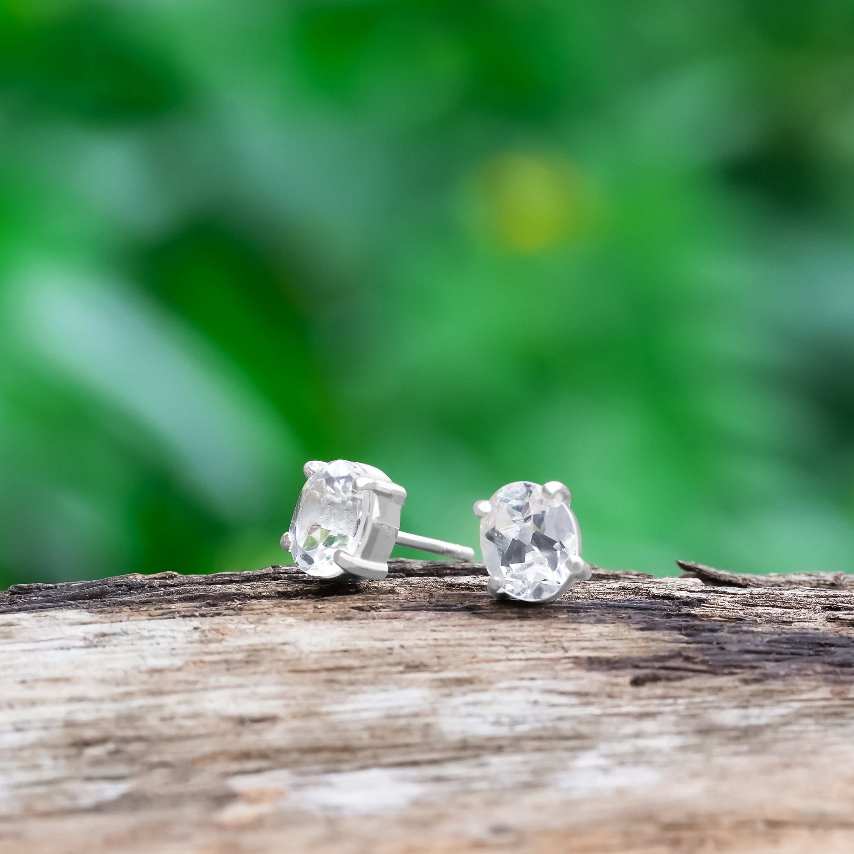 Starborn Danburite Crystal Post Earrings in Sterling Silver