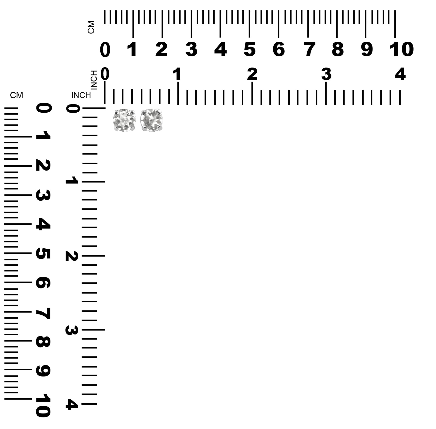 Starborn Danburite Crystal Faceted Round Post Style Earrings in Sterling Silver