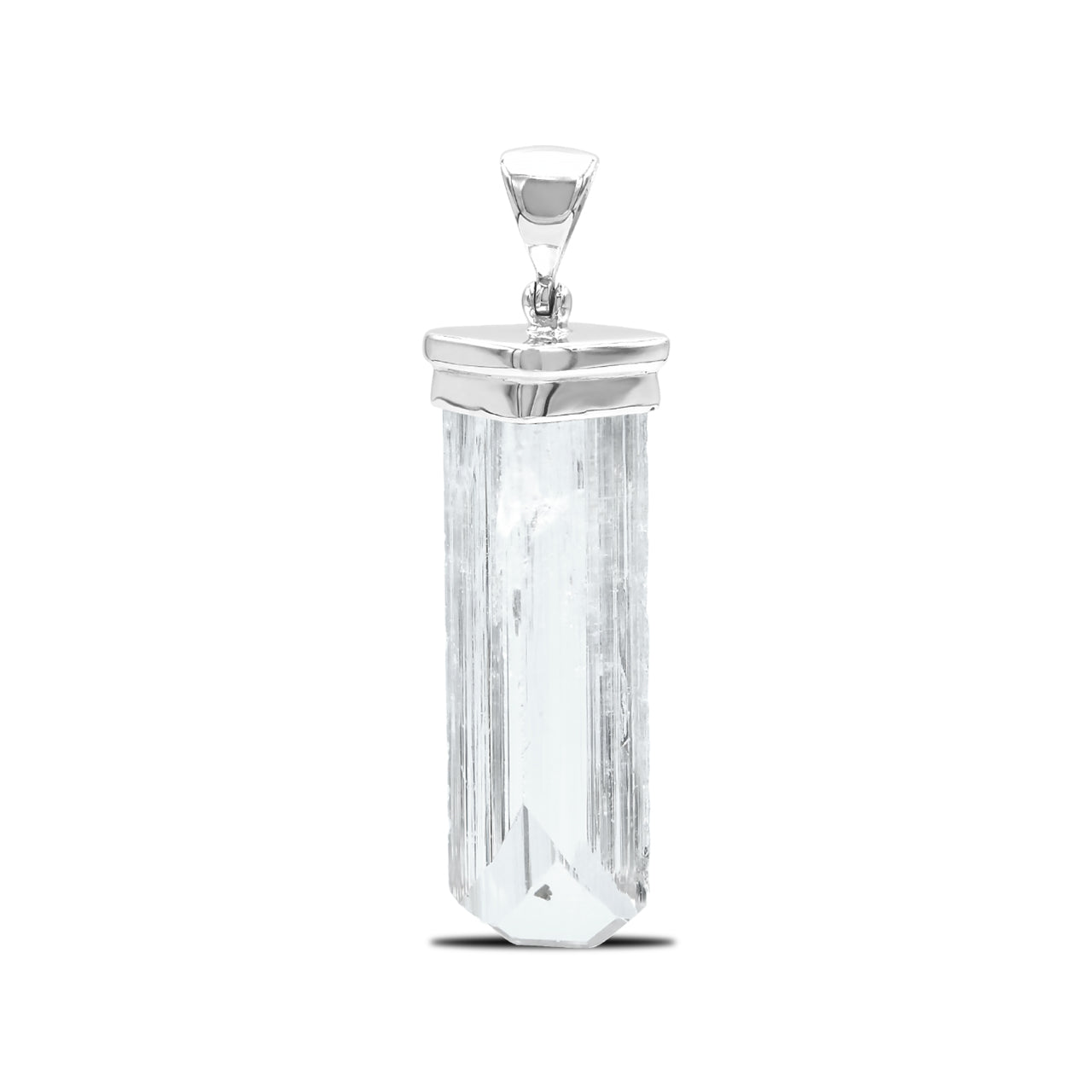 Starborn Danburite Crystal Cap Set Pendant in Sterling Silver