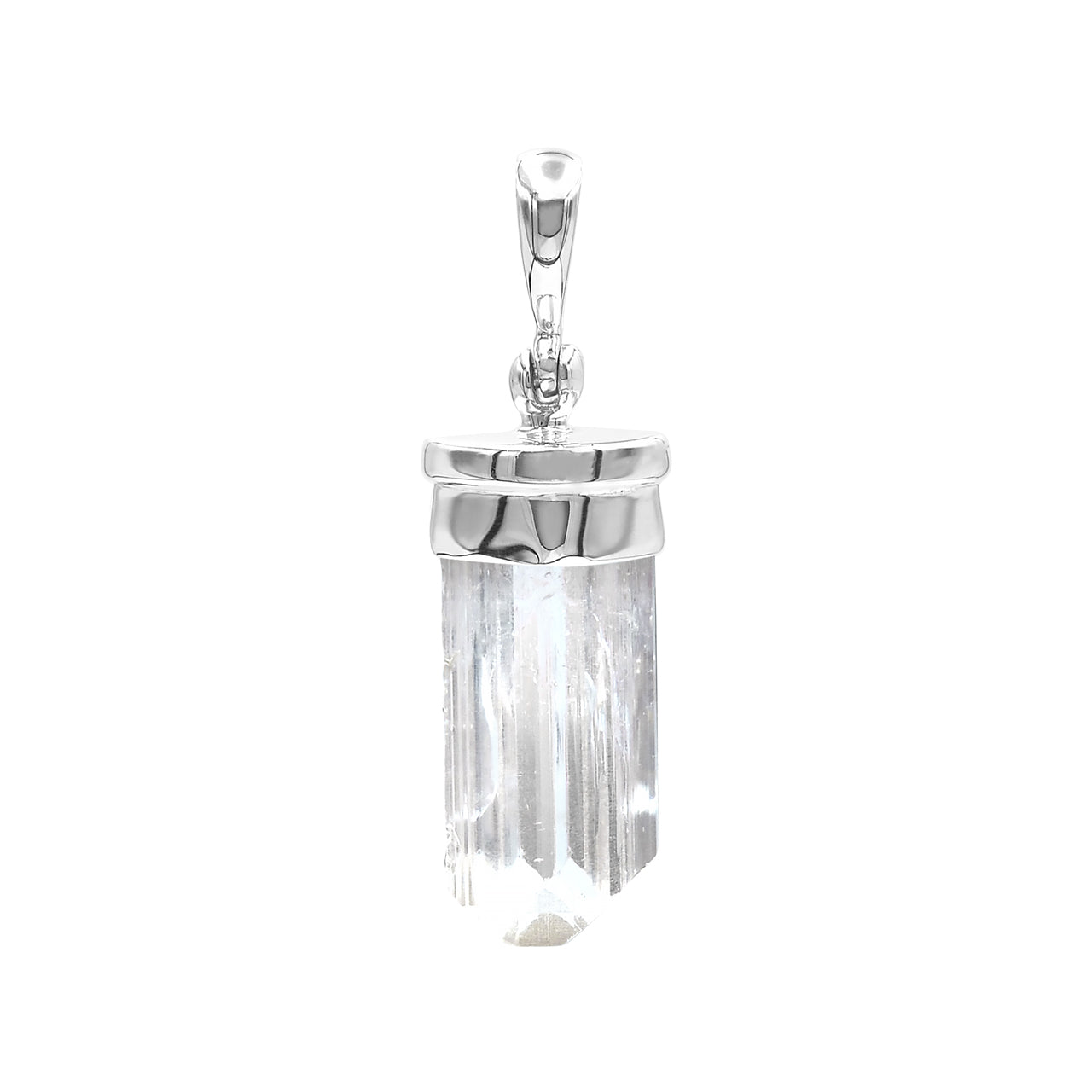 Starborn Danburite Crystal Cap Set Pendant in Sterling Silver