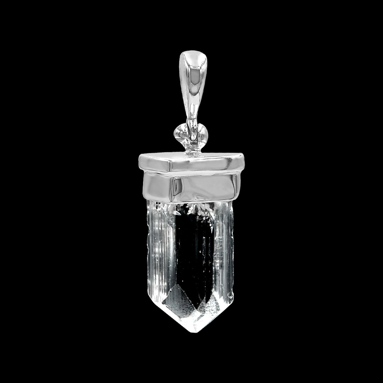 Starborn Danburite Crystal Cap Set Pendant in Sterling Silver