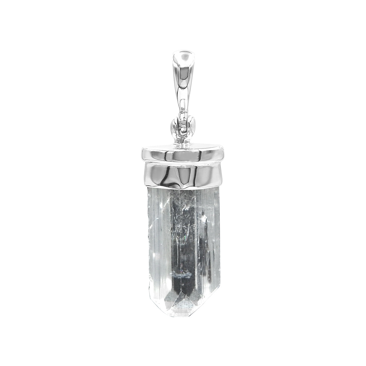 Starborn Danburite Crystal Cap Set Pendant in Sterling Silver