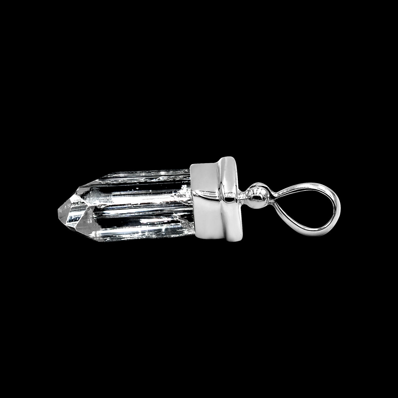 Starborn Danburite Crystal Cap Set Pendant in Sterling Silver