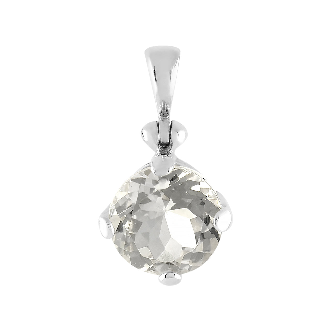 Starborn Danburite Round Faceted Pendant in Sterling Silver