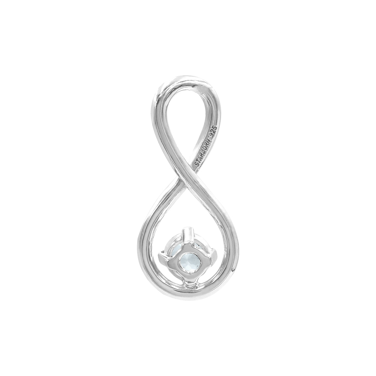 Starborn Faceted Gemstone Infinity Pendant in Fine Sterling Silver