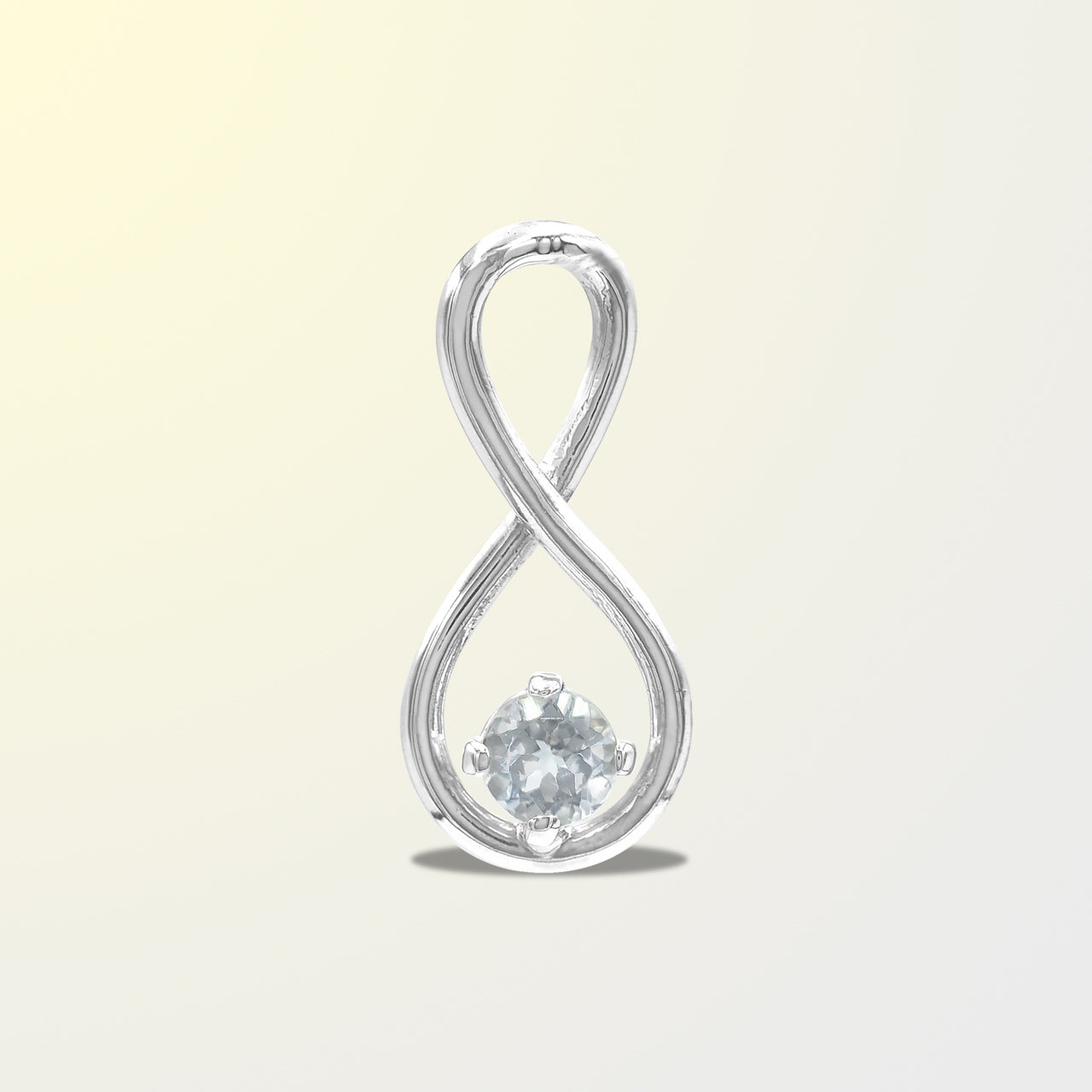 Starborn Faceted Danburite Infinity Pendant in Fine Sterling Silver
