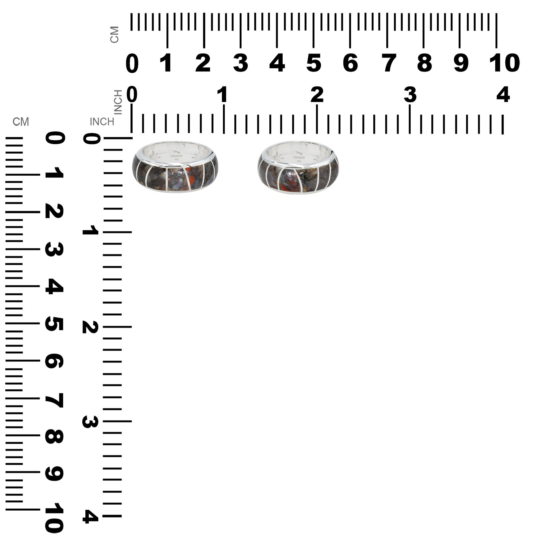 Starborn Fossil Dinosaur Bone Channel Ring in Sterling Silver