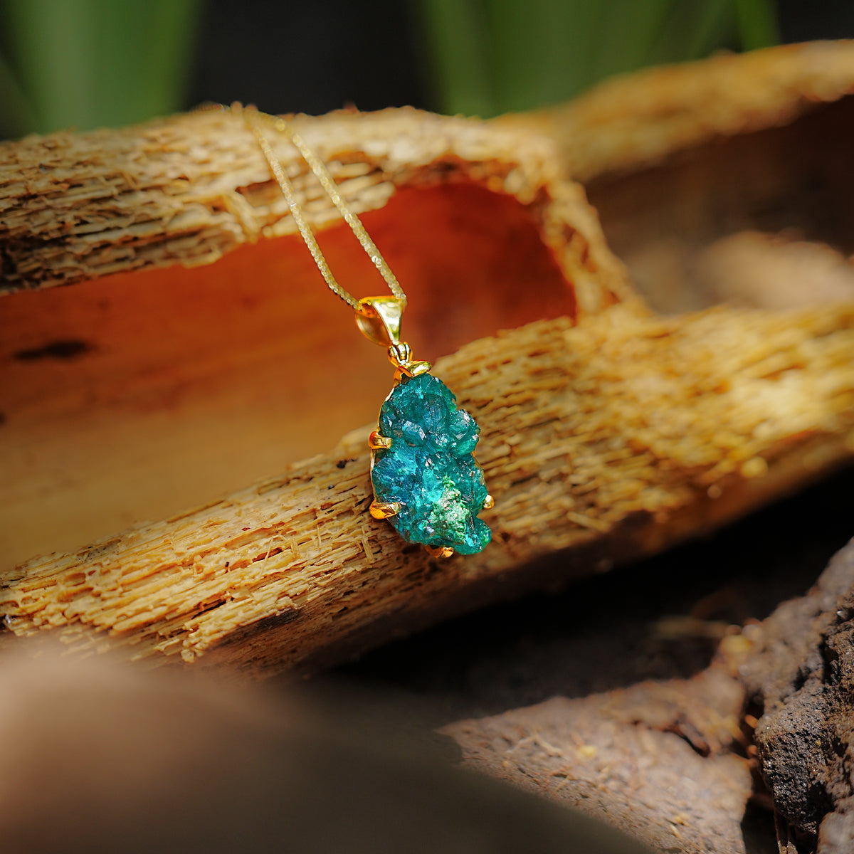 Starborn Dioptase Prong Set Pendant