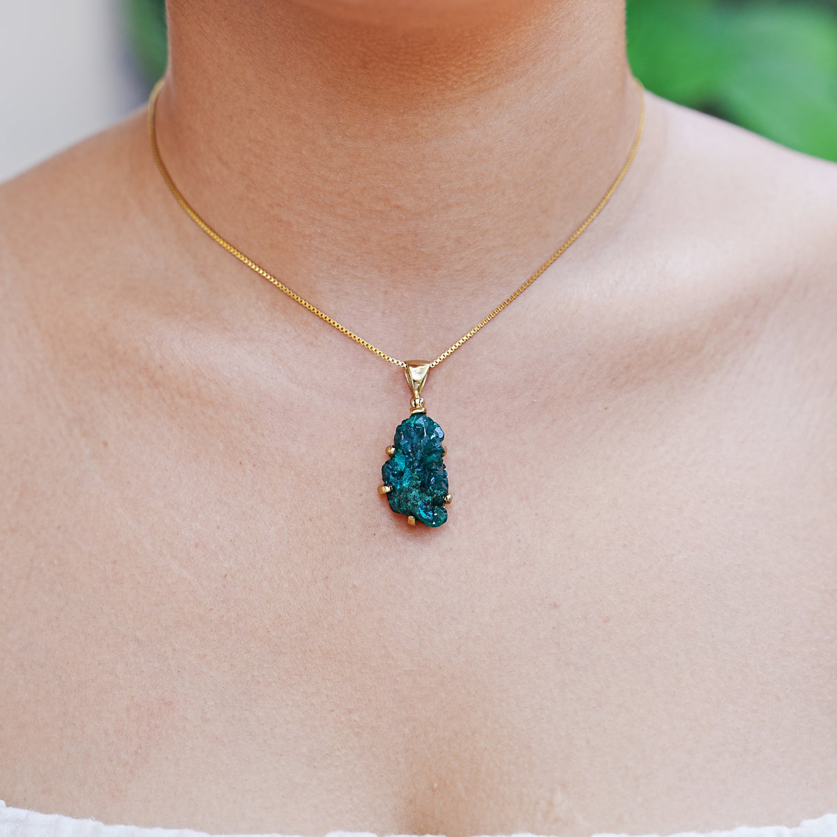 Starborn Dioptase Prong Set Pendant