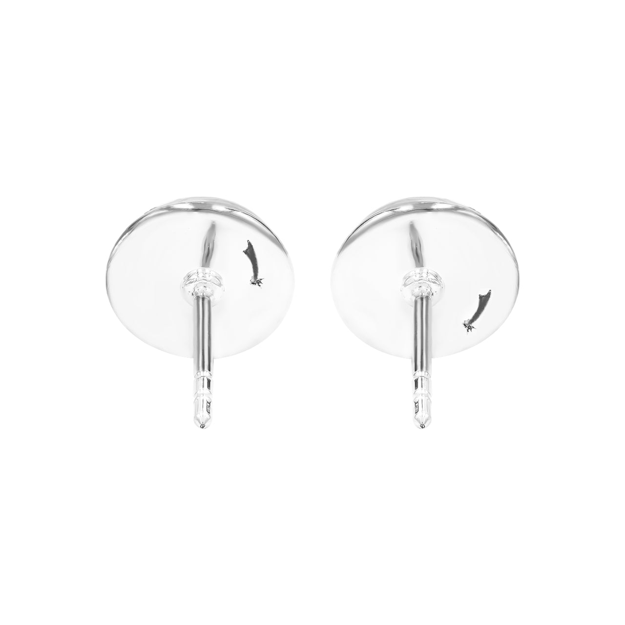 Pendientes redondos con forma de poste de 8 mm de cuarzo Drusy de Starborn en plata de ley