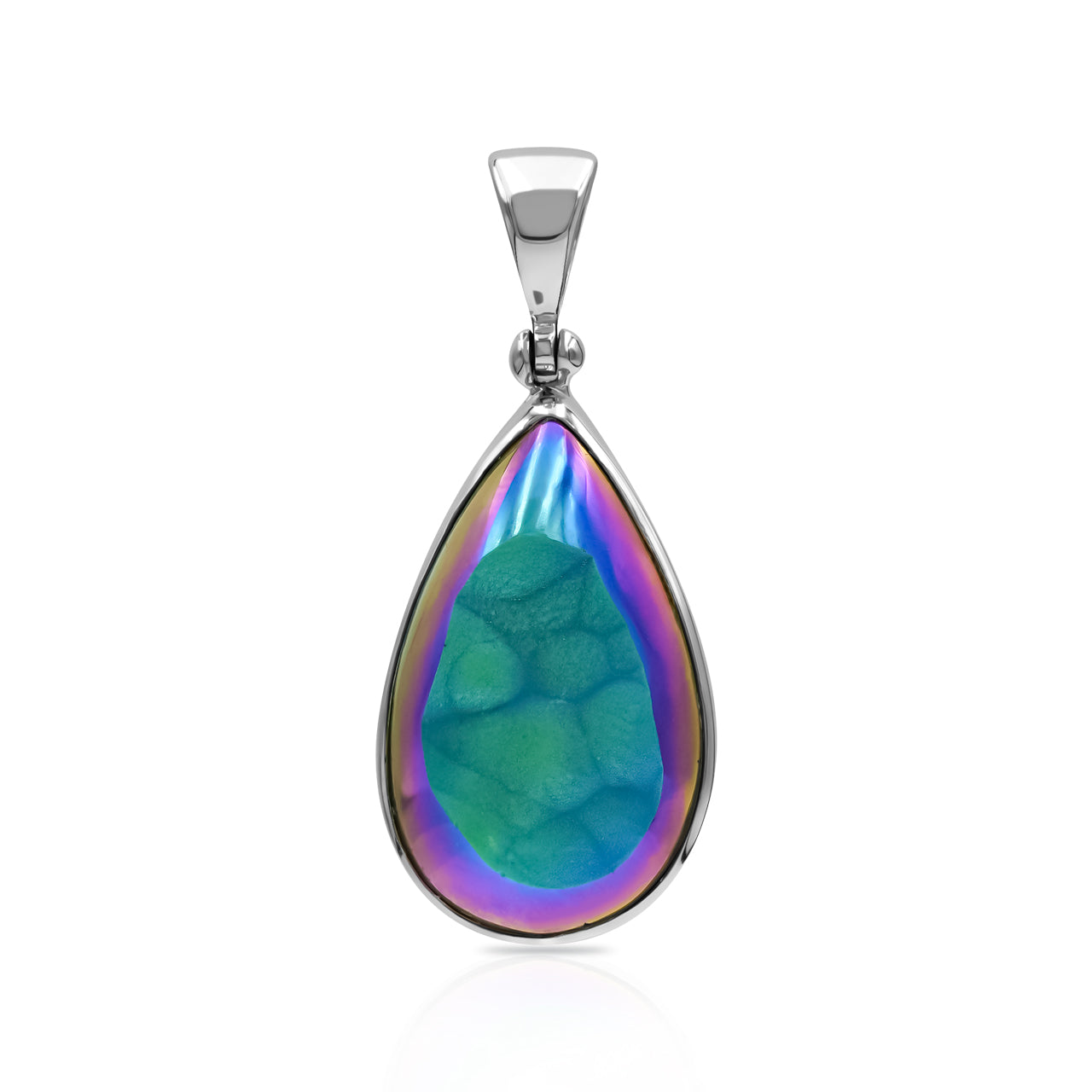 Starborn Window Drusy Pear Pendant in Sterling Silver