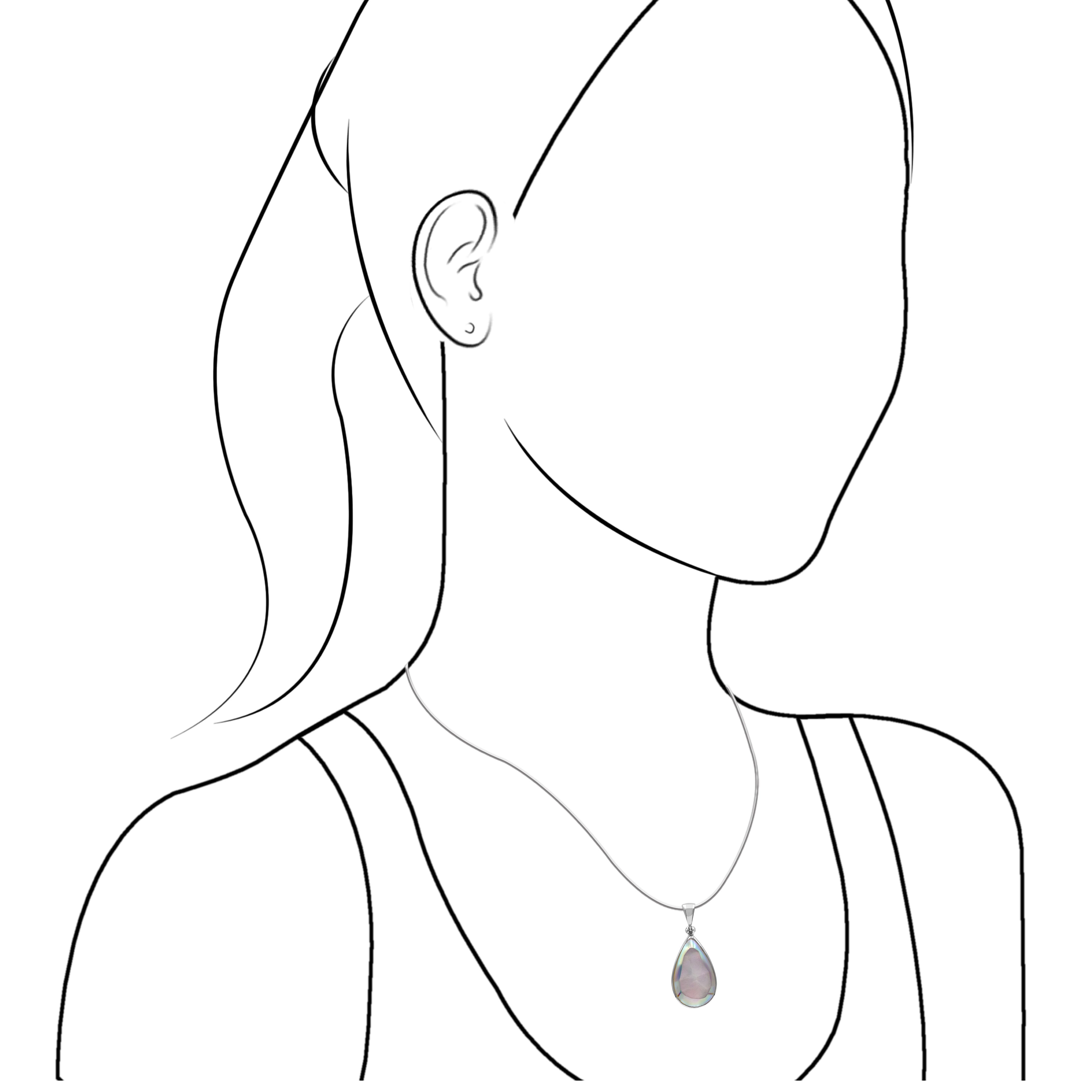 Starborn Window Drusy Pear Pendant in Sterling Silver