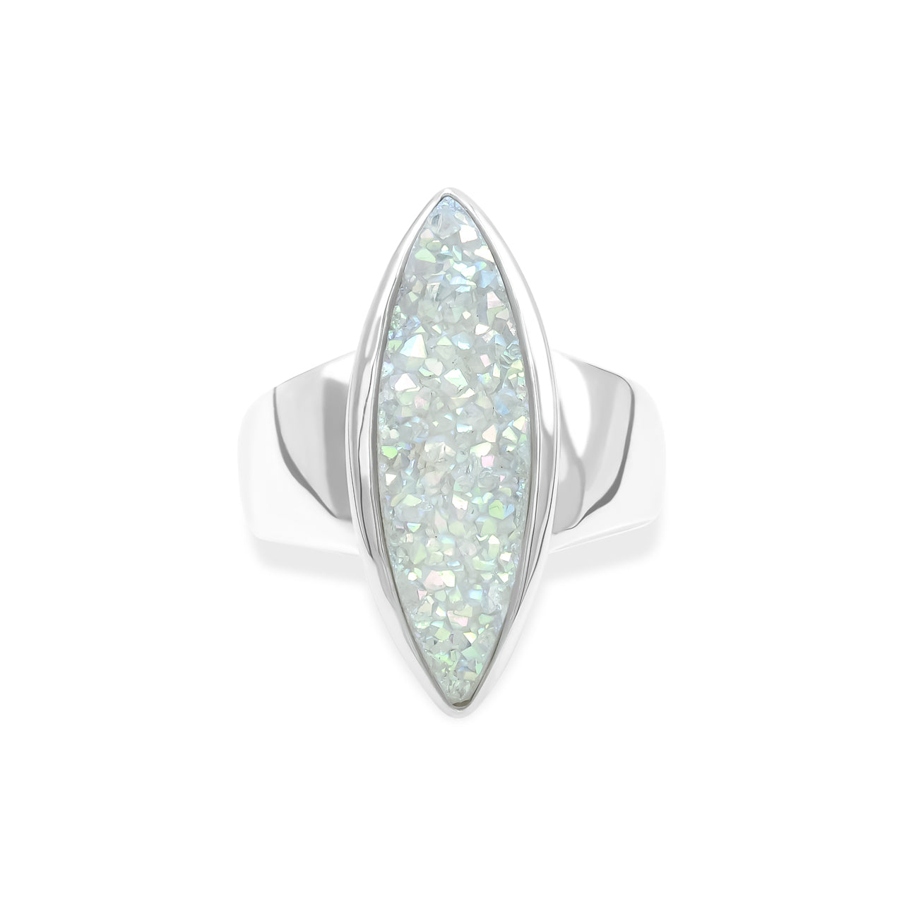 Starborn Quartz Drusy Ring in Sterling Silver