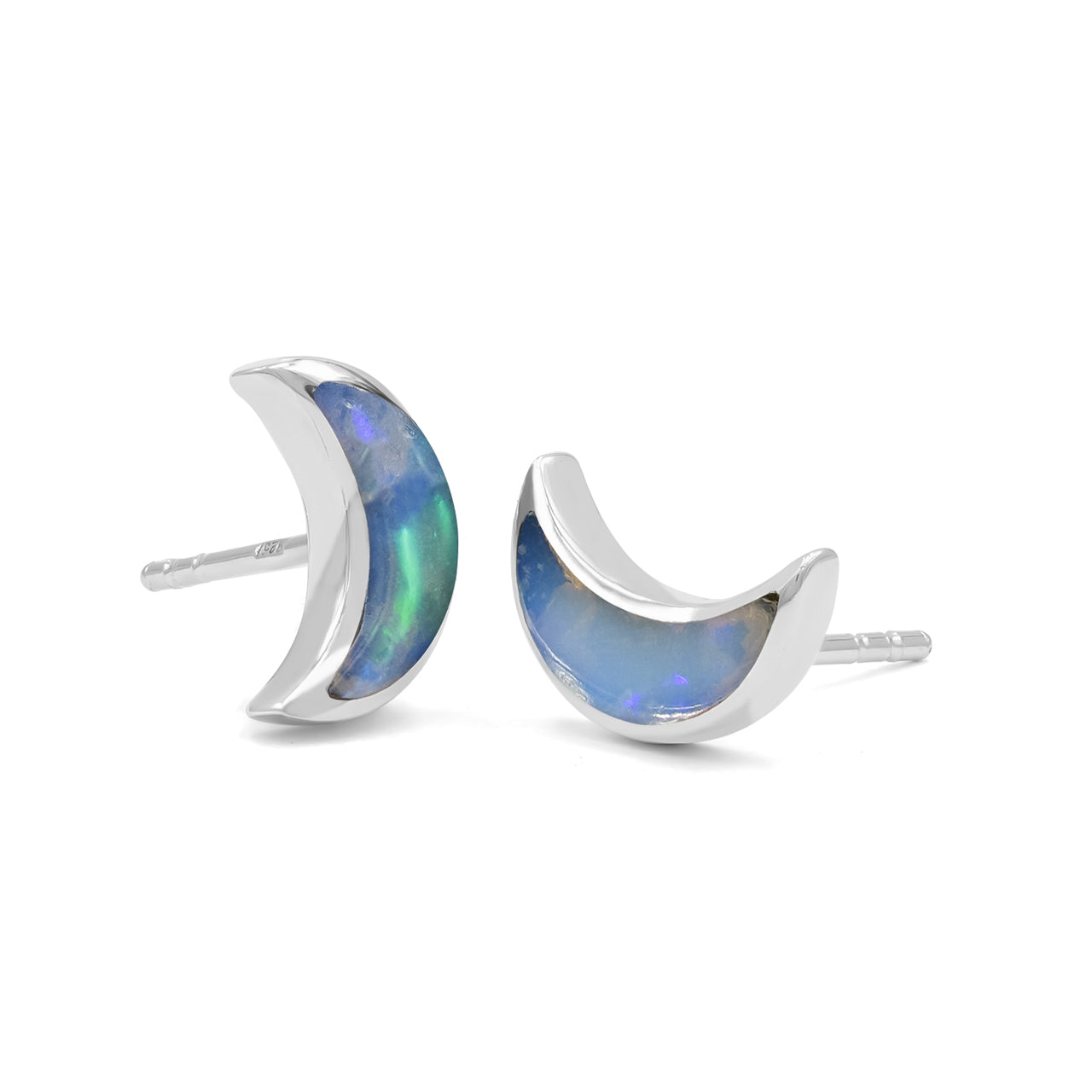 Starborn Halbmond-Ohrstecker aus Sterlingsilber