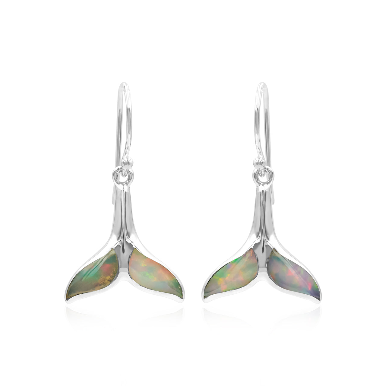 Starborn Gemstone Whale Tail Earrings in Sterling Silver