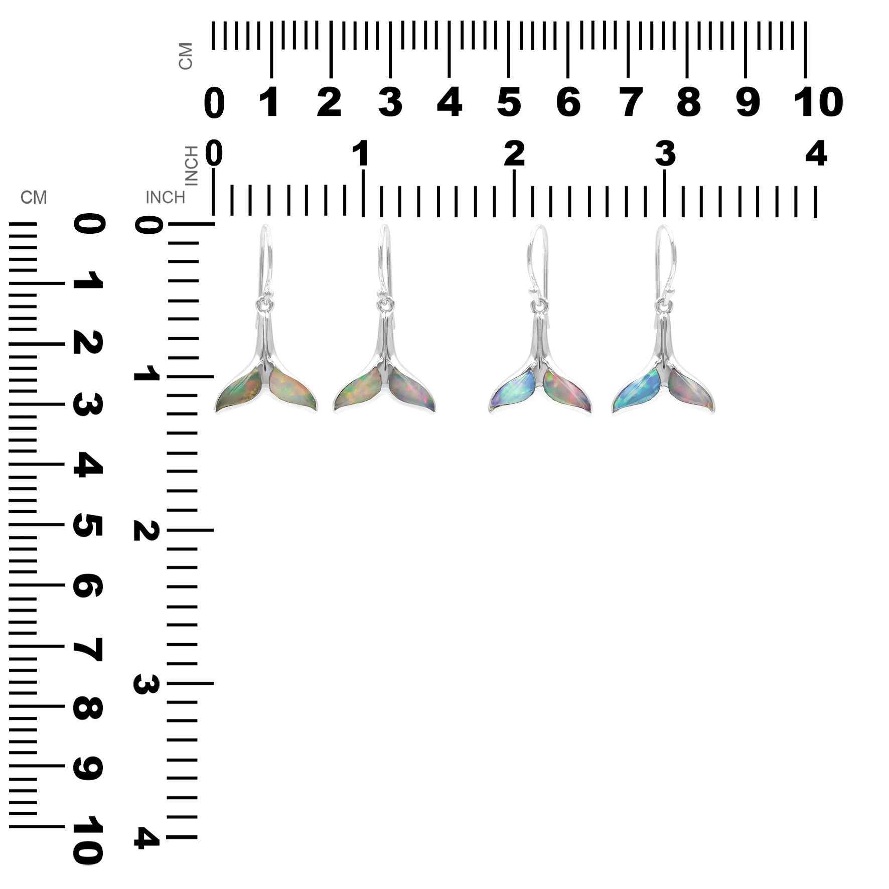 Starborn Gemstone Whale Tail Earrings in Sterling Silver