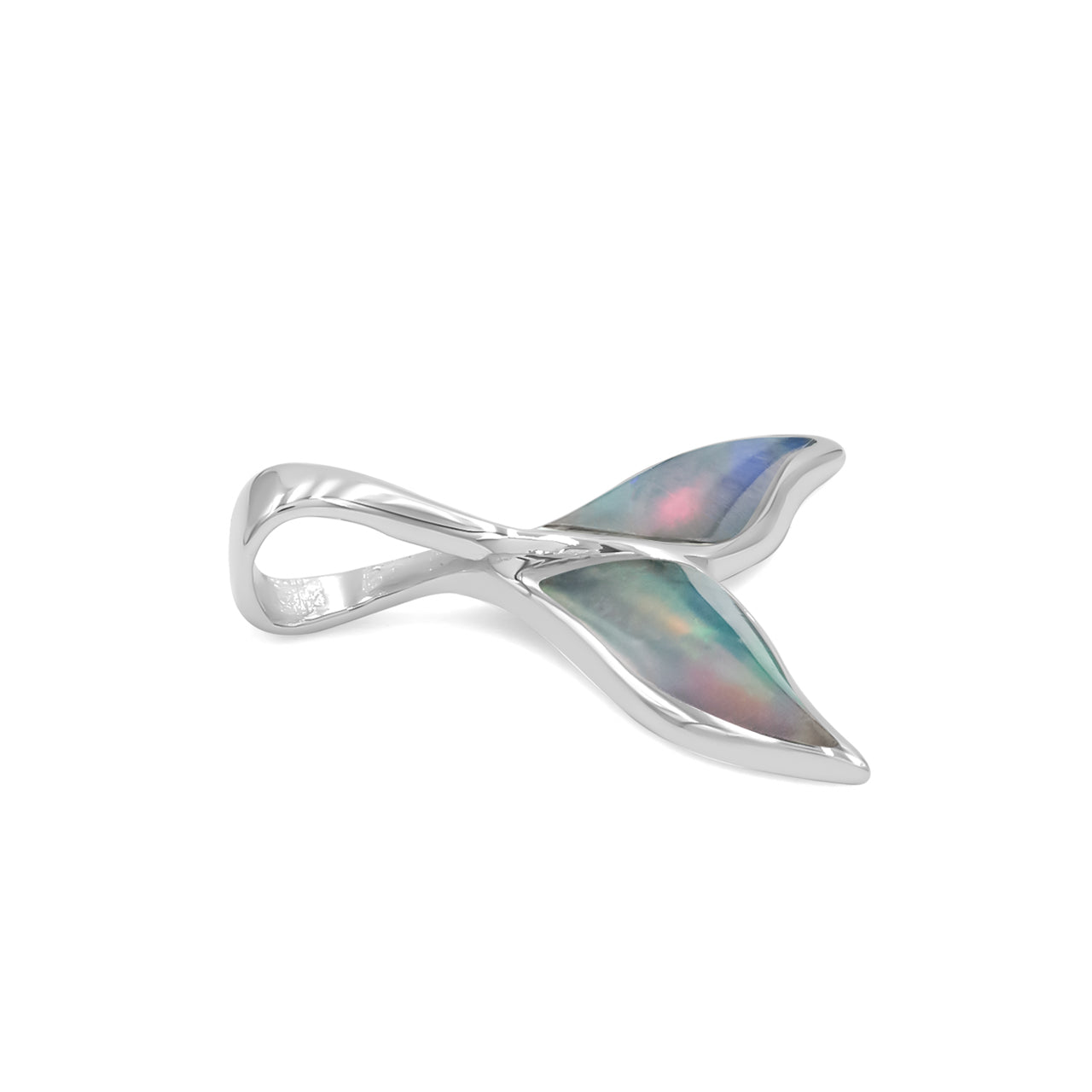 Starborn Natural Ethiopian Opal Whale Tail Pendant in Sterling Silver