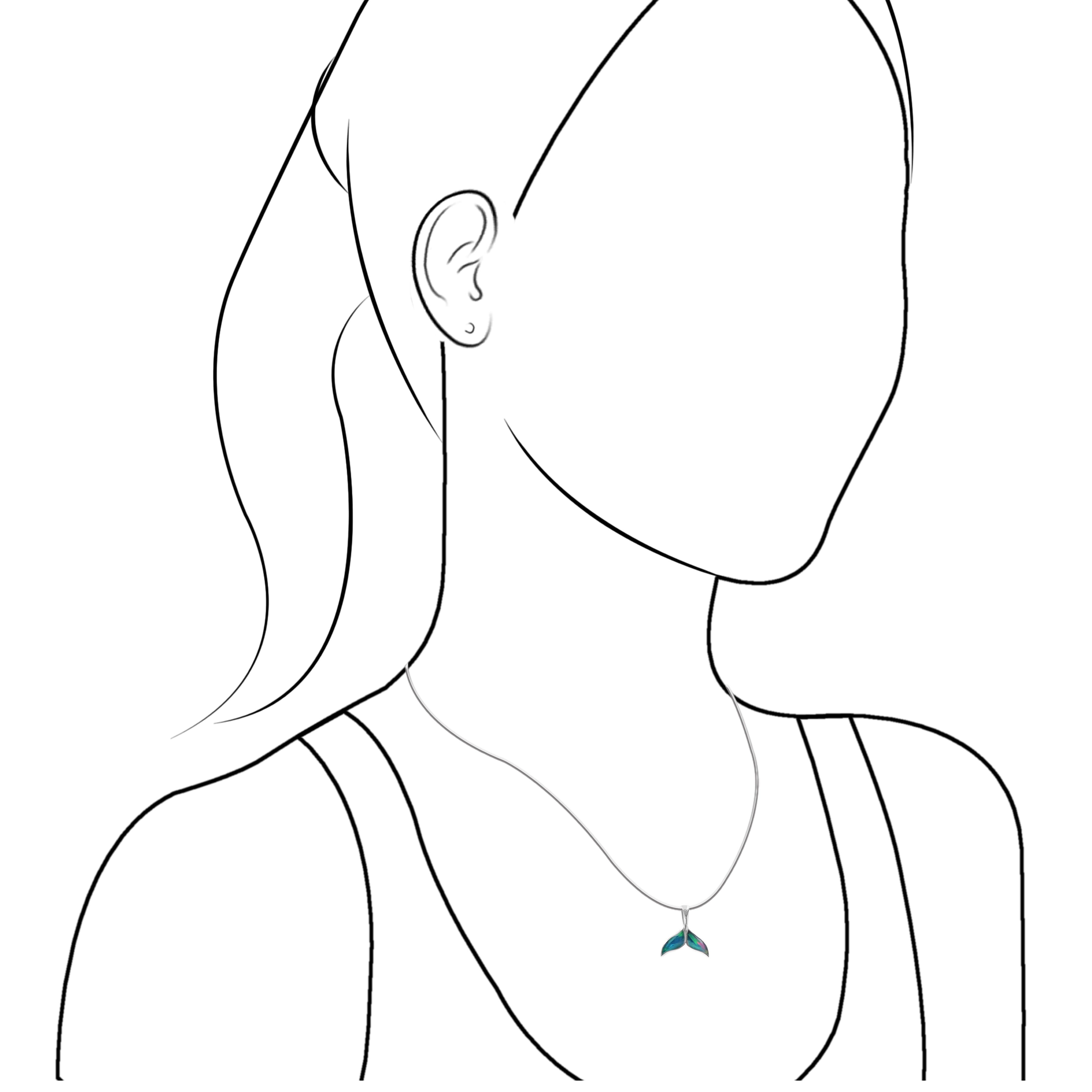 Starborn Natural Ethiopian Opal Whale Tail Pendant in Sterling Silver