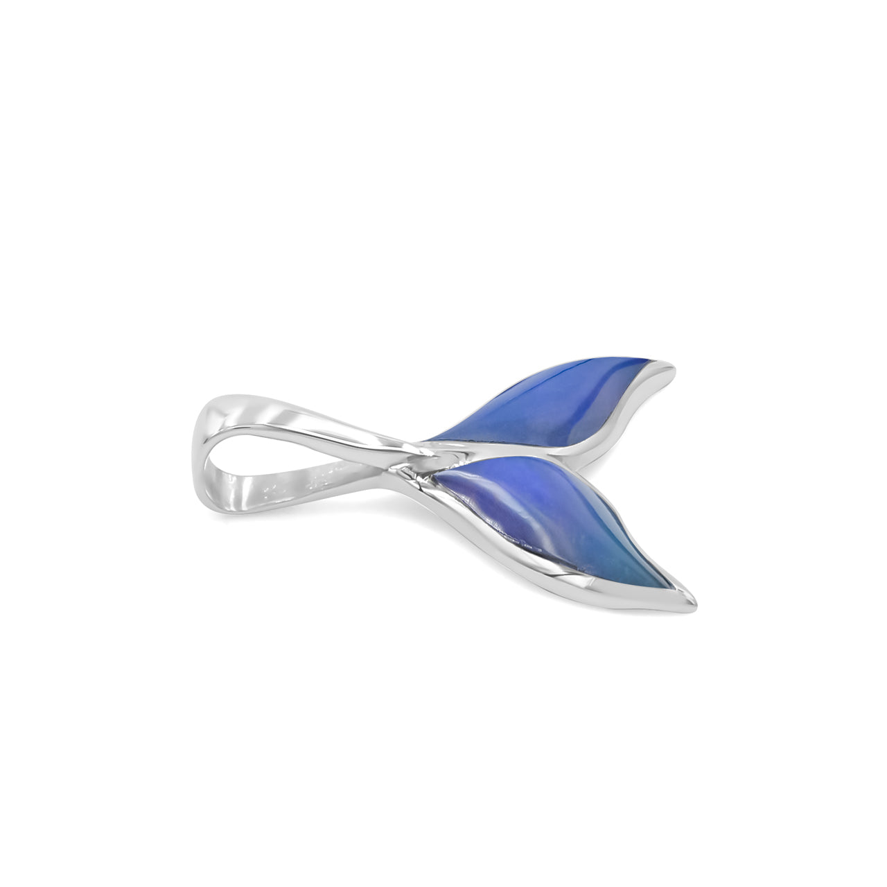 Starborn Natural Ethiopian Opal Whale Tail Pendant in Sterling Silver